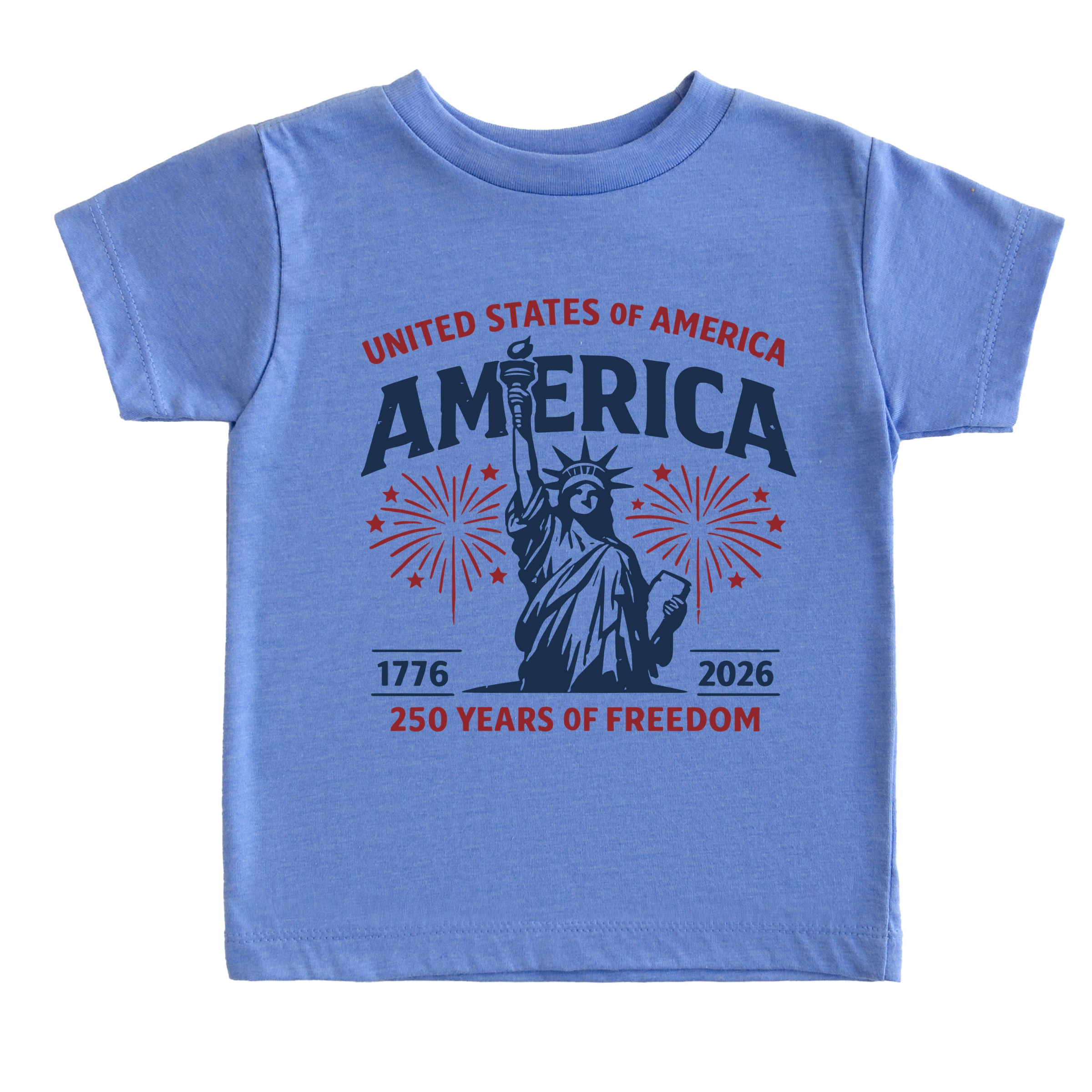 The Juniper Shop - America Statue of Liberty 250 Years Toddler Short Sleeve Graphic T-Shirt