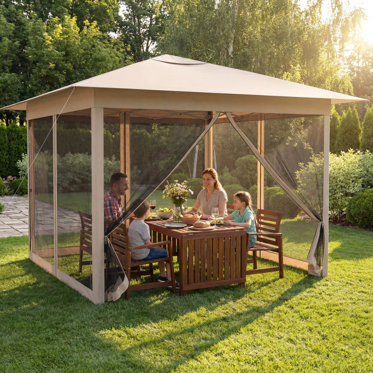 Hivvago 11.5 x FT Pop-up Canopy Instant One-Person Setup with Mesh Screen Netting