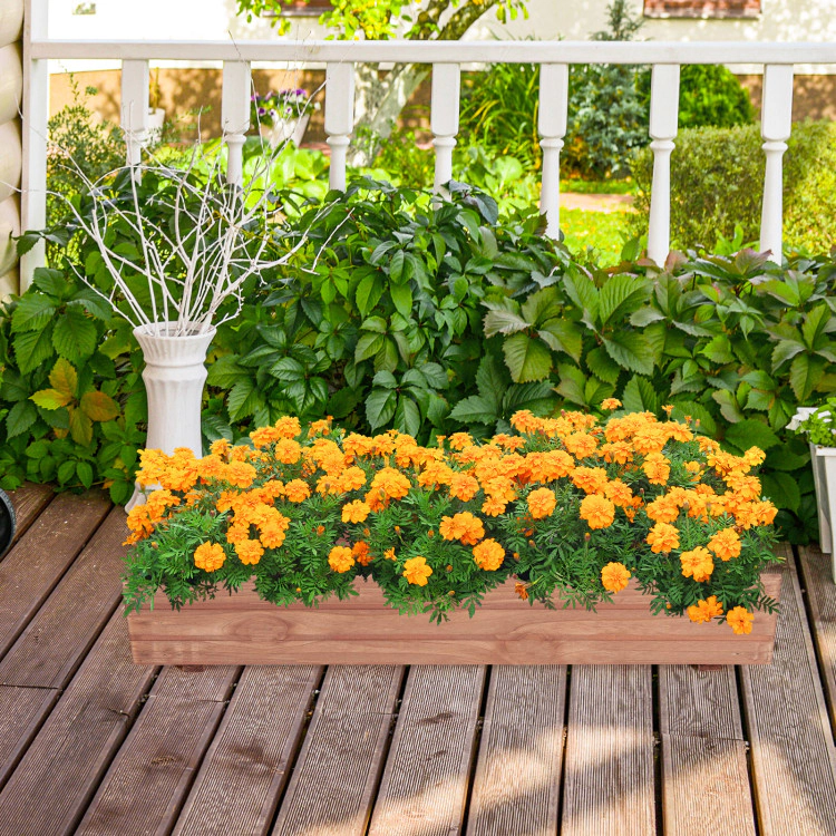 Hivvago Wooden Decorative Planter Box for Garden Yard and Window