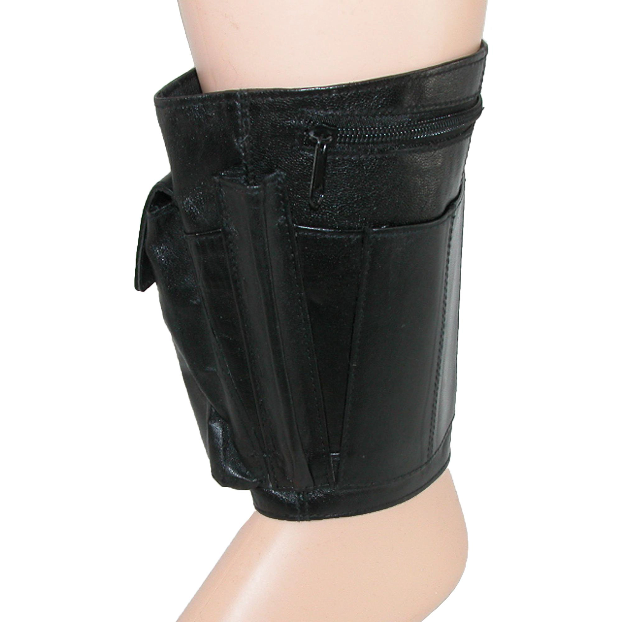 CTM Leather Travel Security Ankle Wallet