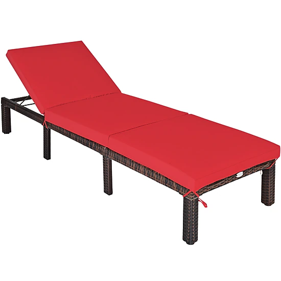 LJG Outdoor Rattan Adjustable Cushioned Chaise