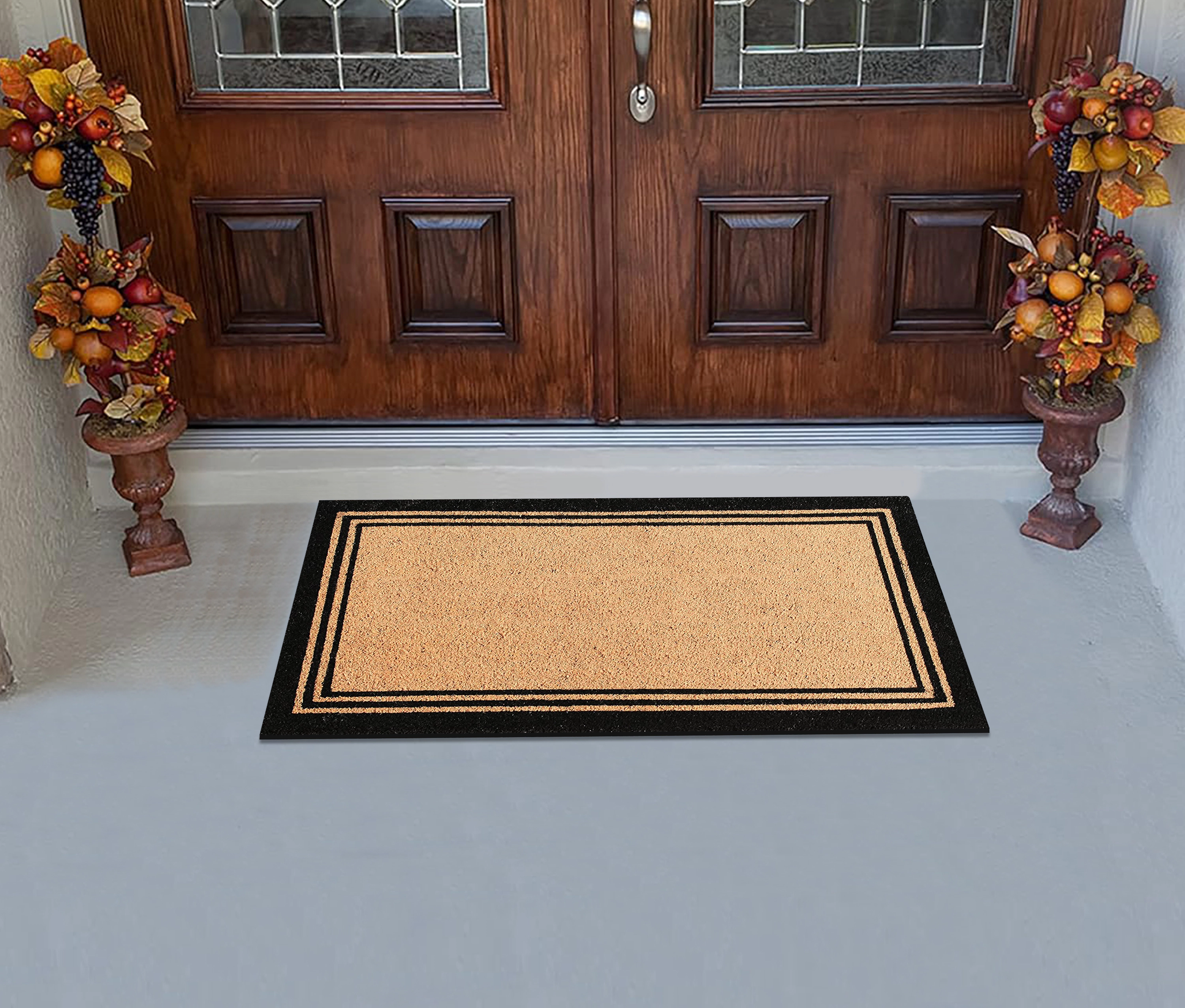 A1HC Coir Door Mat 39x24 Inches Anti-Shed Heavy Duty Non-Slip Black Border