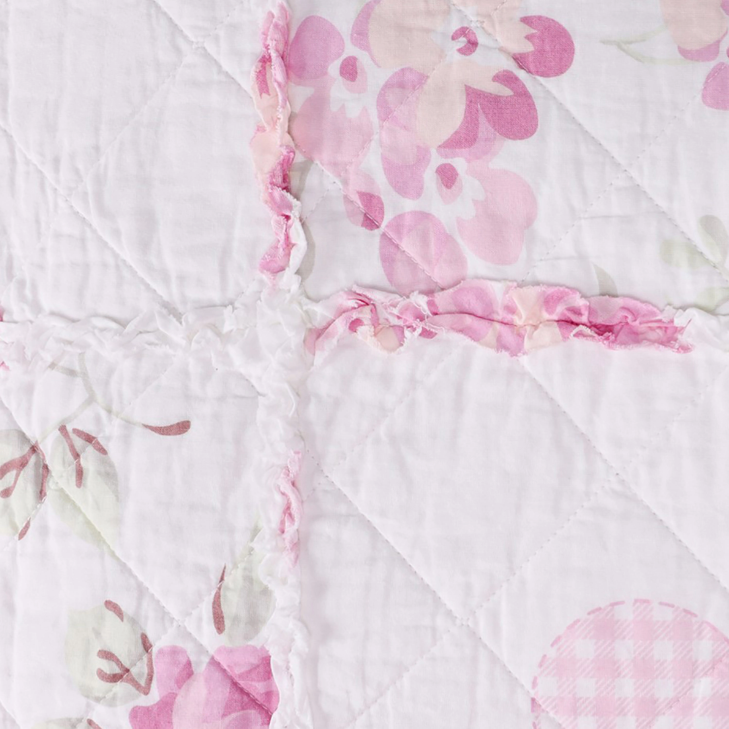 Greenland Home Fashions 100% Cotton Face 100% Microfiber Back Veronica's Hearts Accessory Throw Pink