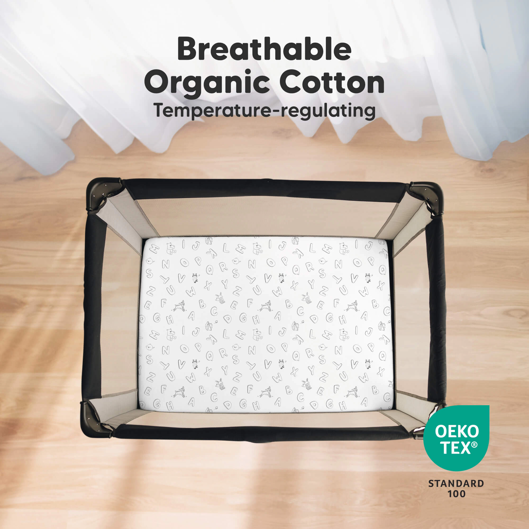 KeaBabies Soothe Fitted Mini Crib Sheet