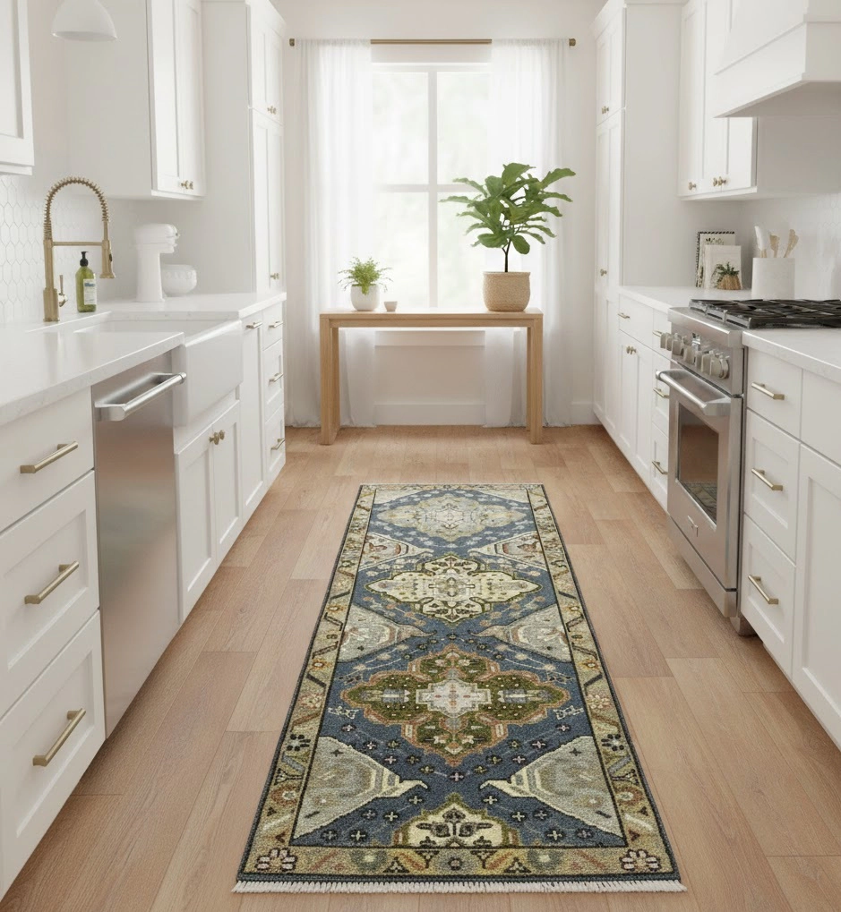 Magic Rugs Gray Floral 3X8 Traditional Heriz Serapi Oriental Runner Rug