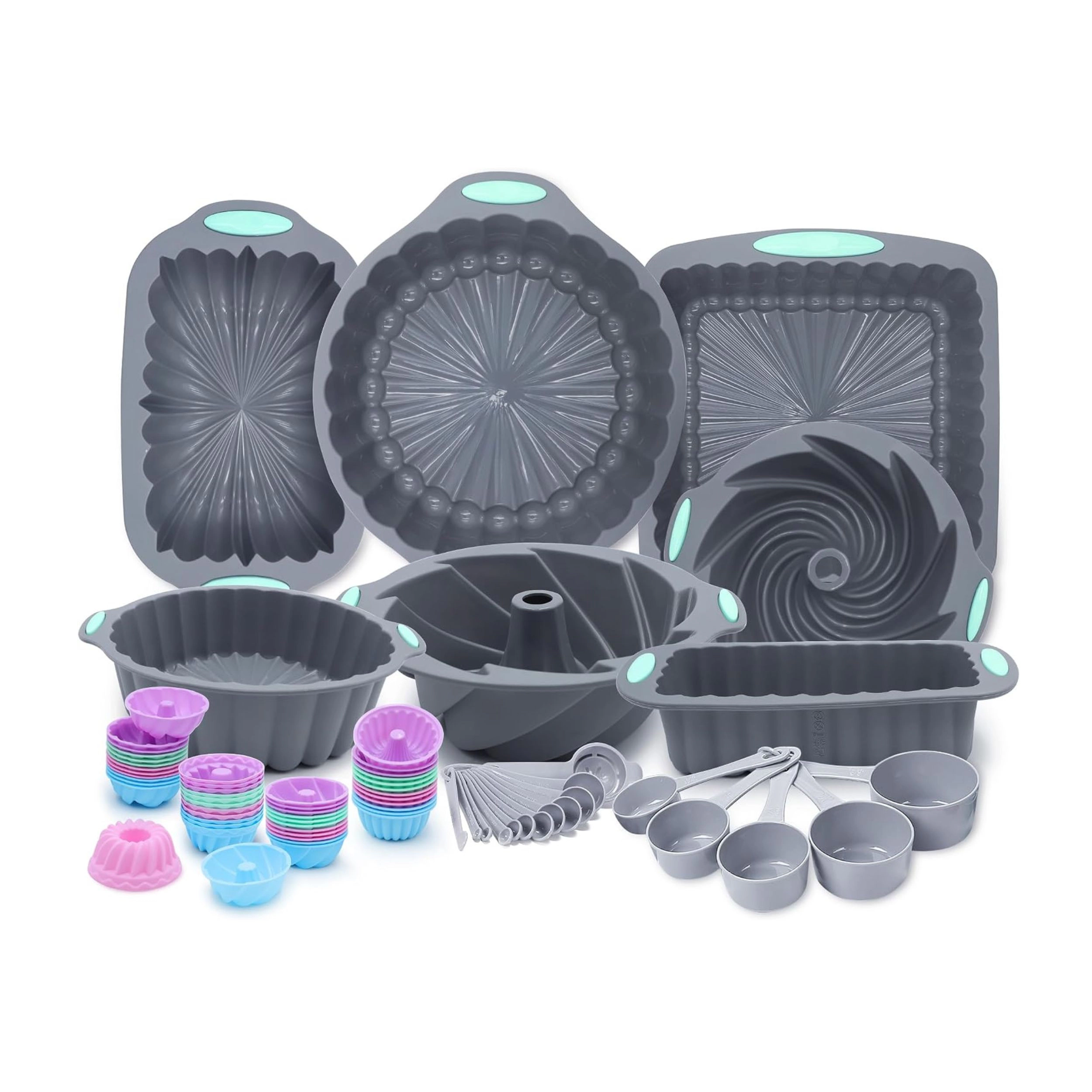 Stock Preferred Pack of 72 Nonstick Silicone Bakeware and Measuring Set