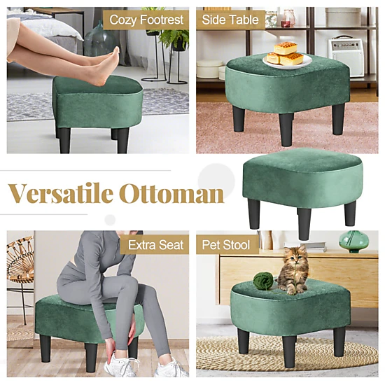 Hivvago Teddy Fabric Armchair with Matching Footrest