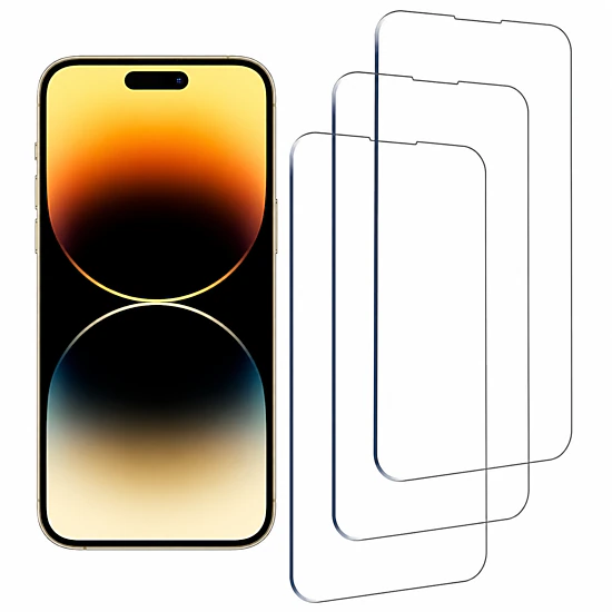 Qixxronics 3-Pack Screen Protector for iPhone 14 Pro Max 6.7" Tempered Glass Film Protector