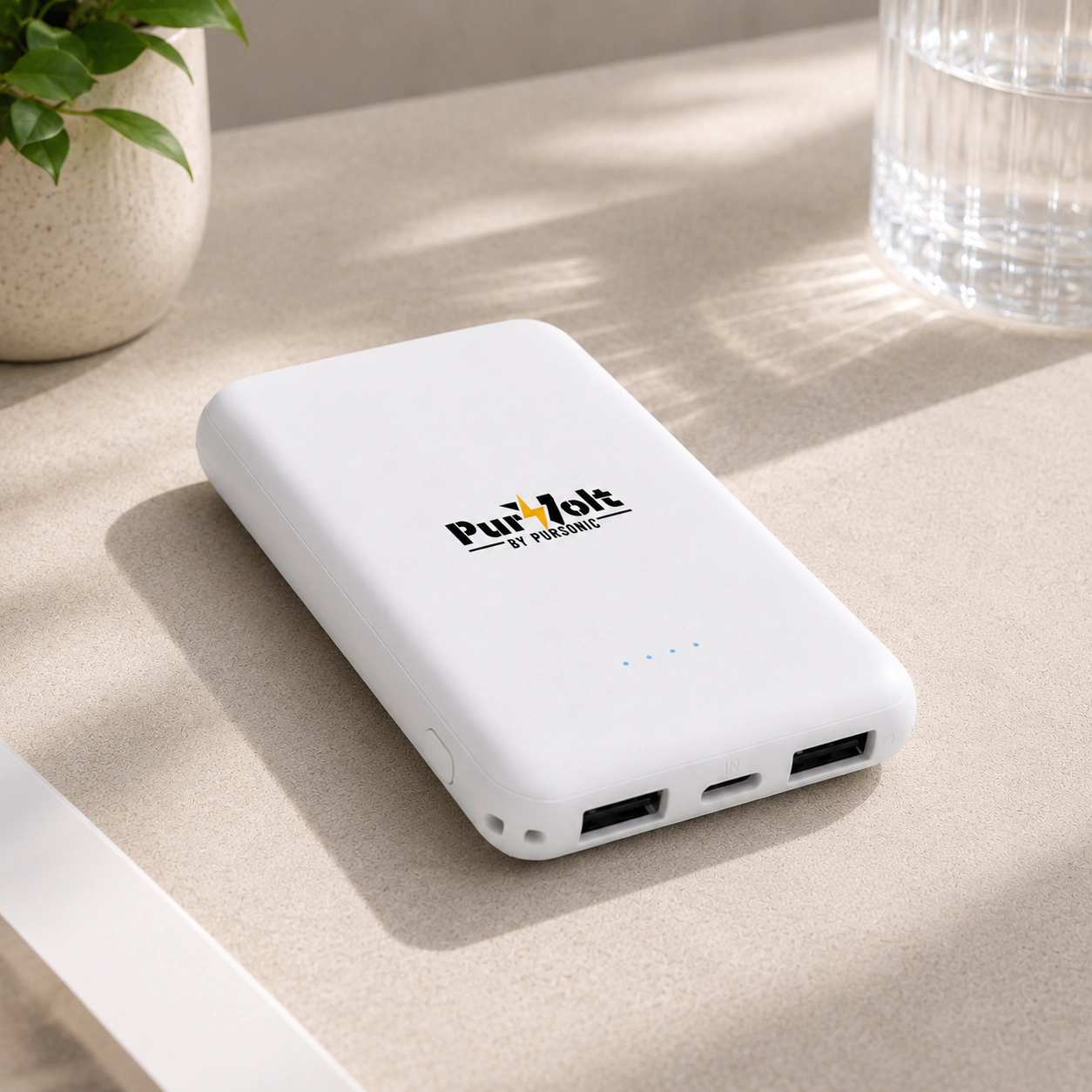 Pursonic Unisex Portable Wireless Charging Power Bank – Ultra-Compact 5000mAh Wireless Output Charger