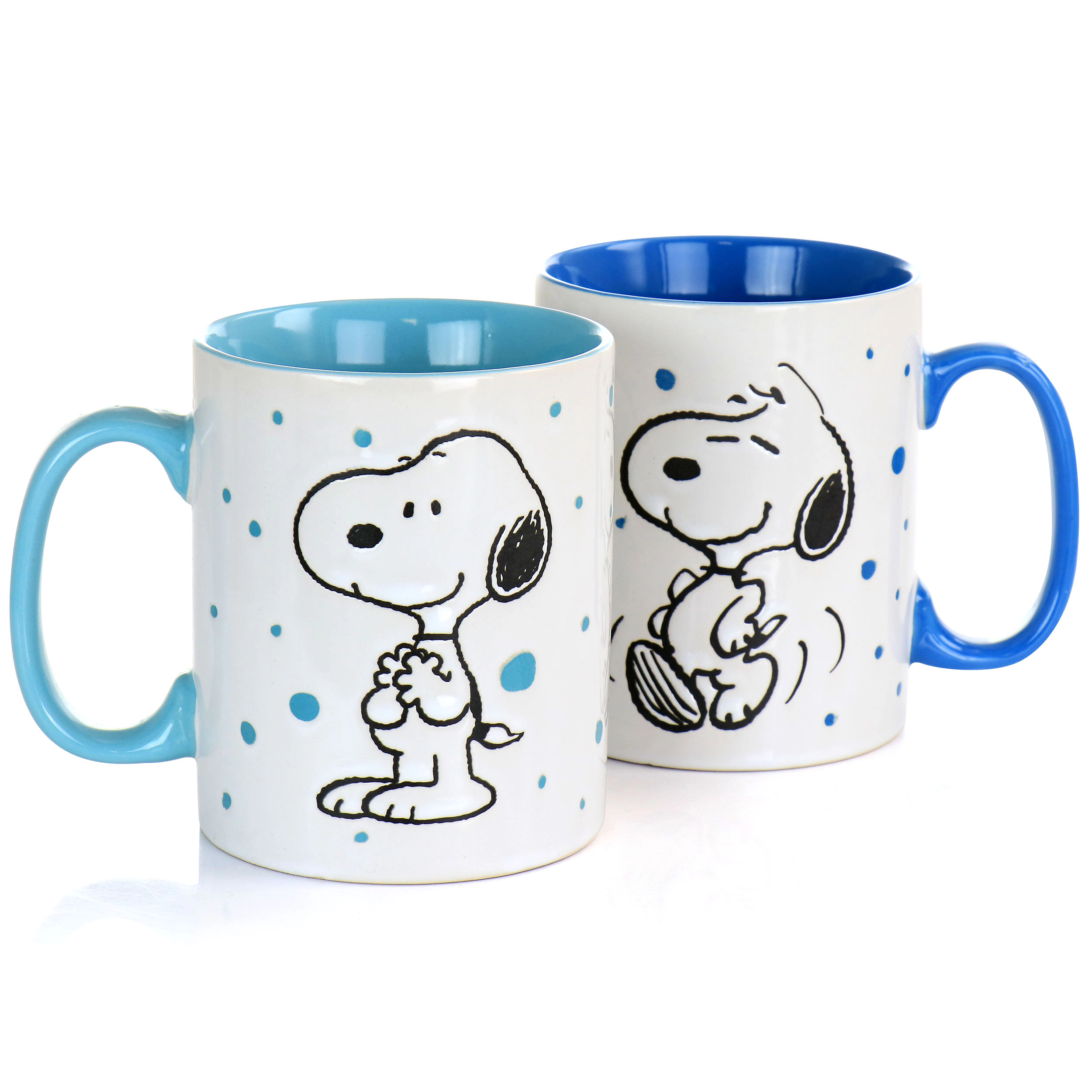 Gibson Peanuts Freckled Joy 15oz Stoneware 4 Piece Mug Set in Assorted Designs