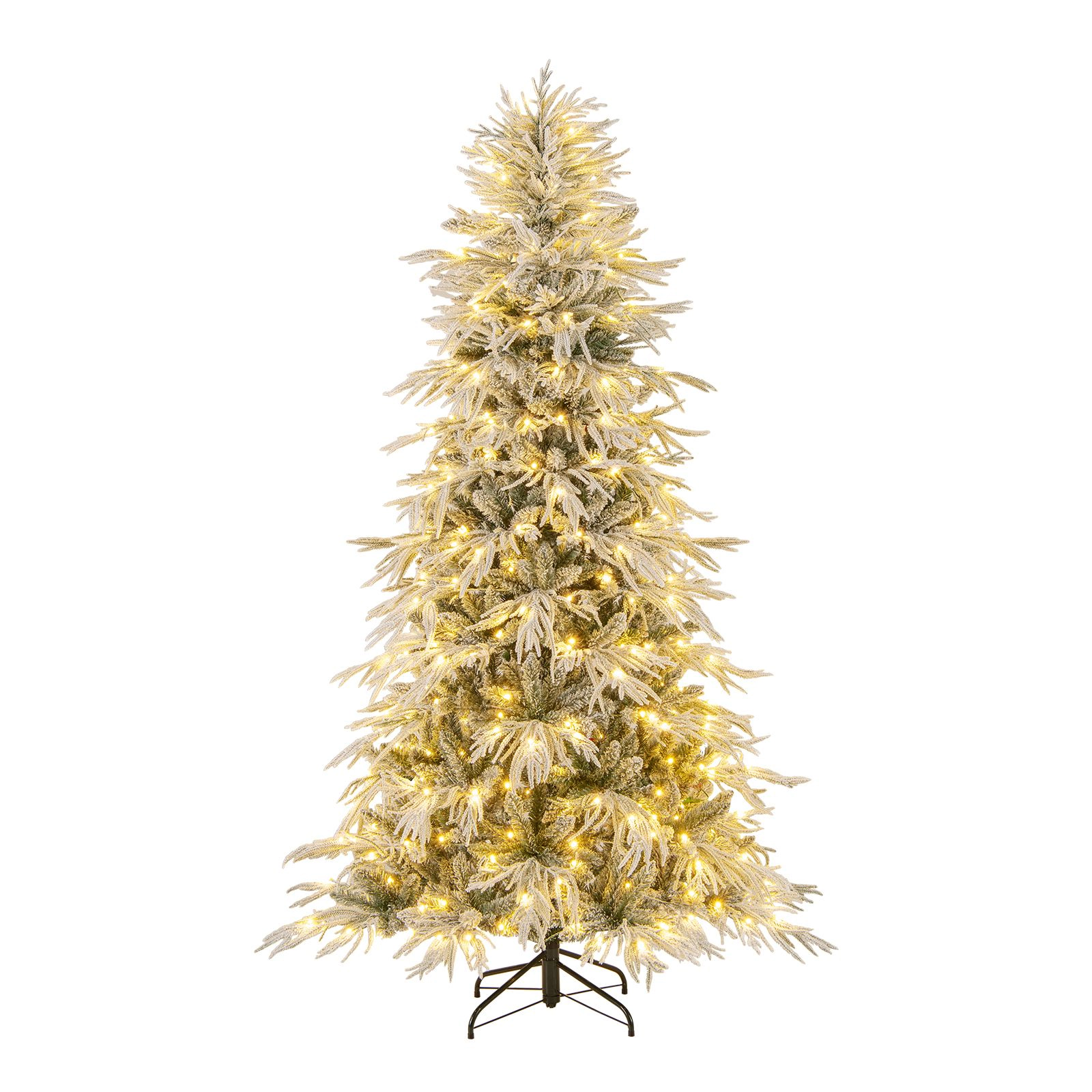 SlickBlue Snow Flocked Christmas Tree with Warm White LED Lights