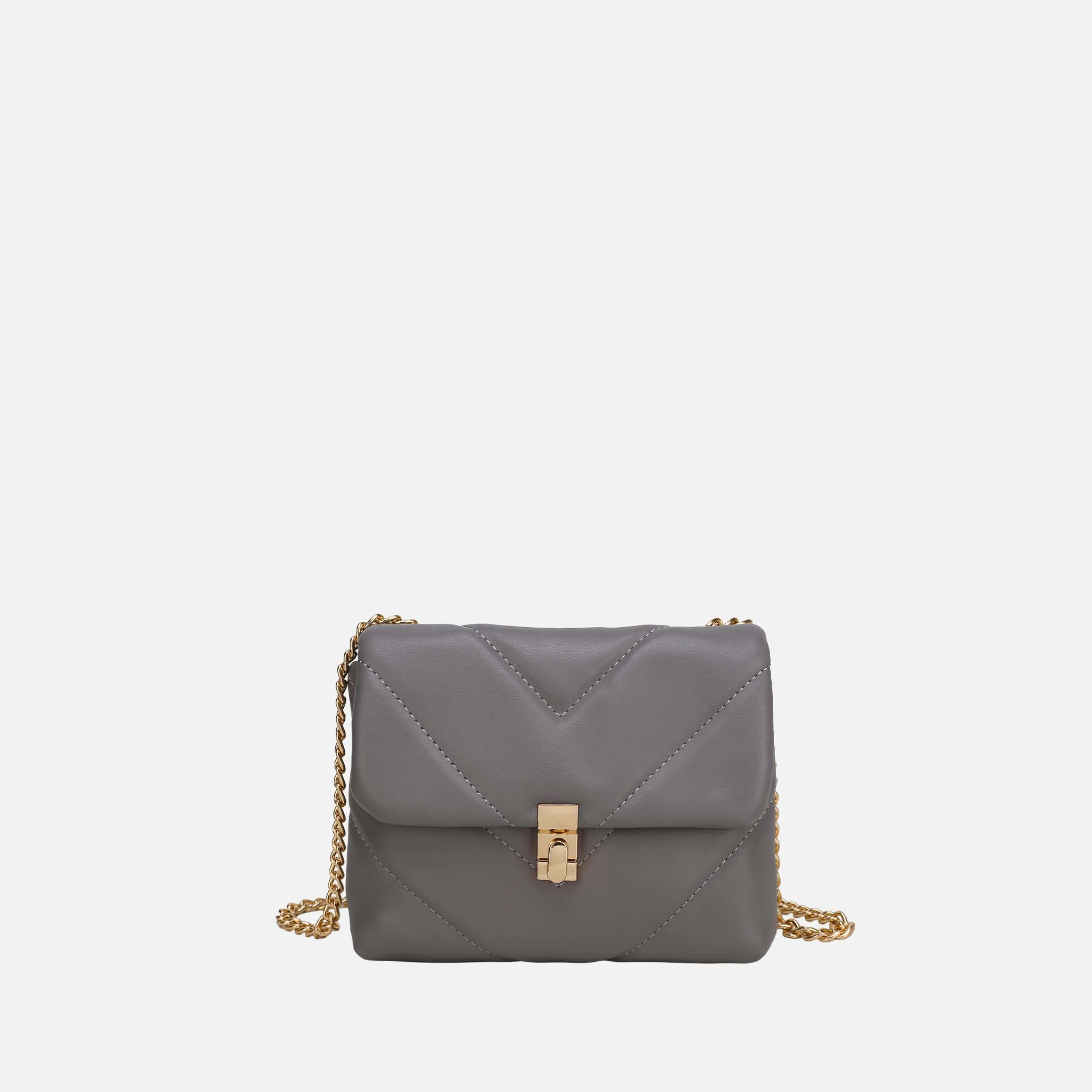 Mia K Collection Ellie Quilted Vegan Leather Crossbody Bag