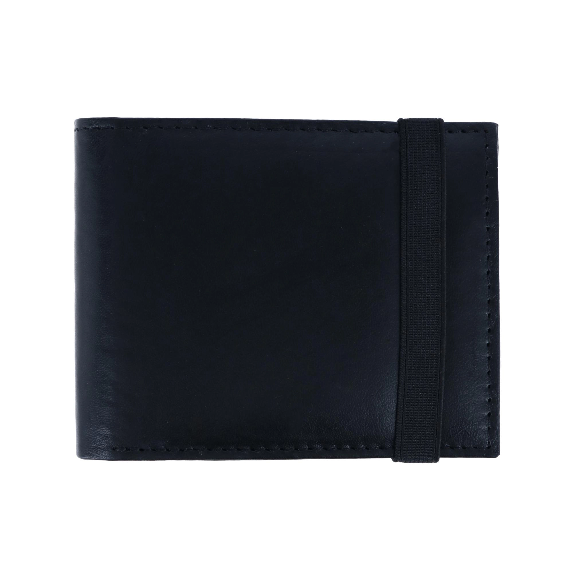 CTM Men's Bifold Wallet with Elastic Keeper Strap