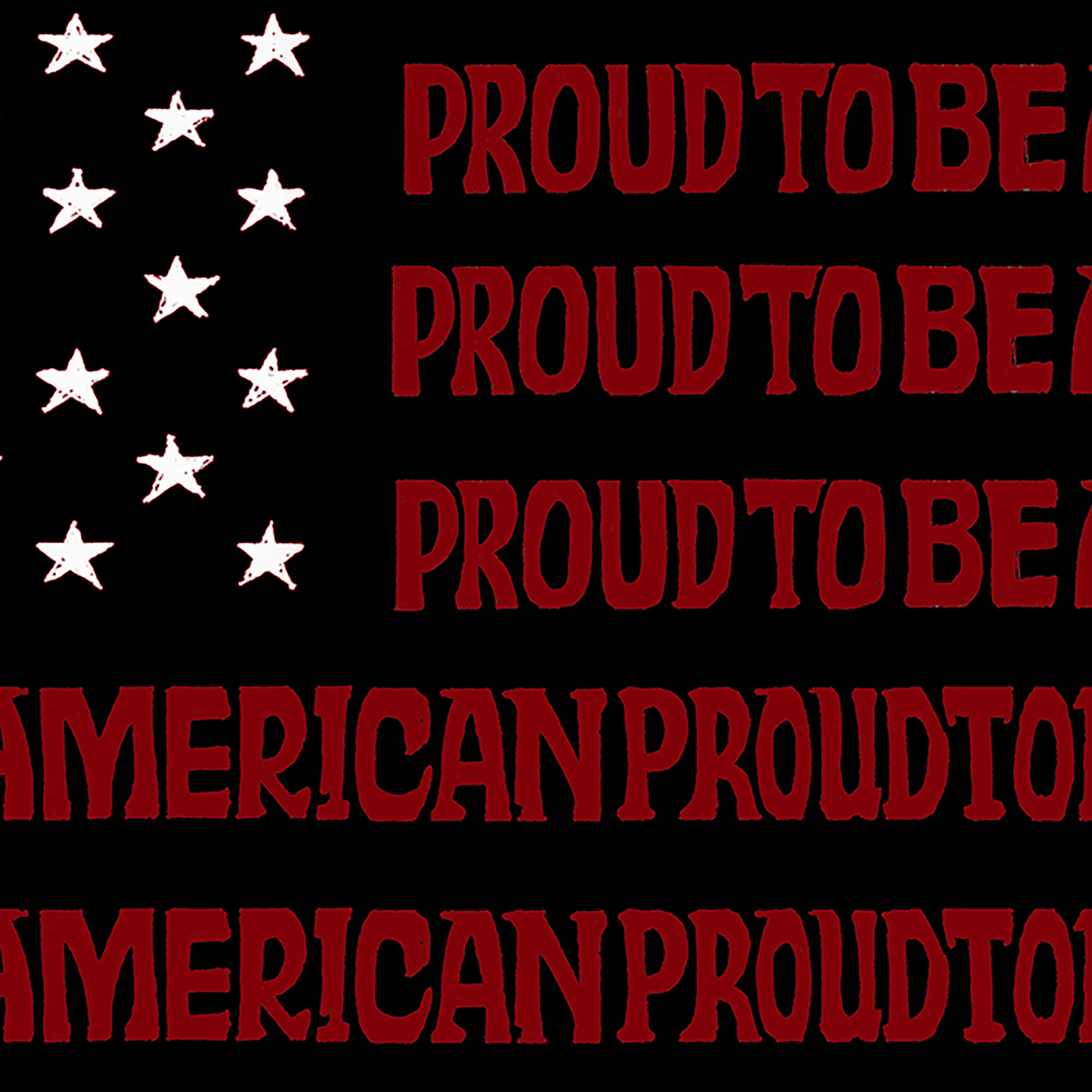 LA Pop Art Proud To Be An American - Men's Word Hooded Sweatshirt