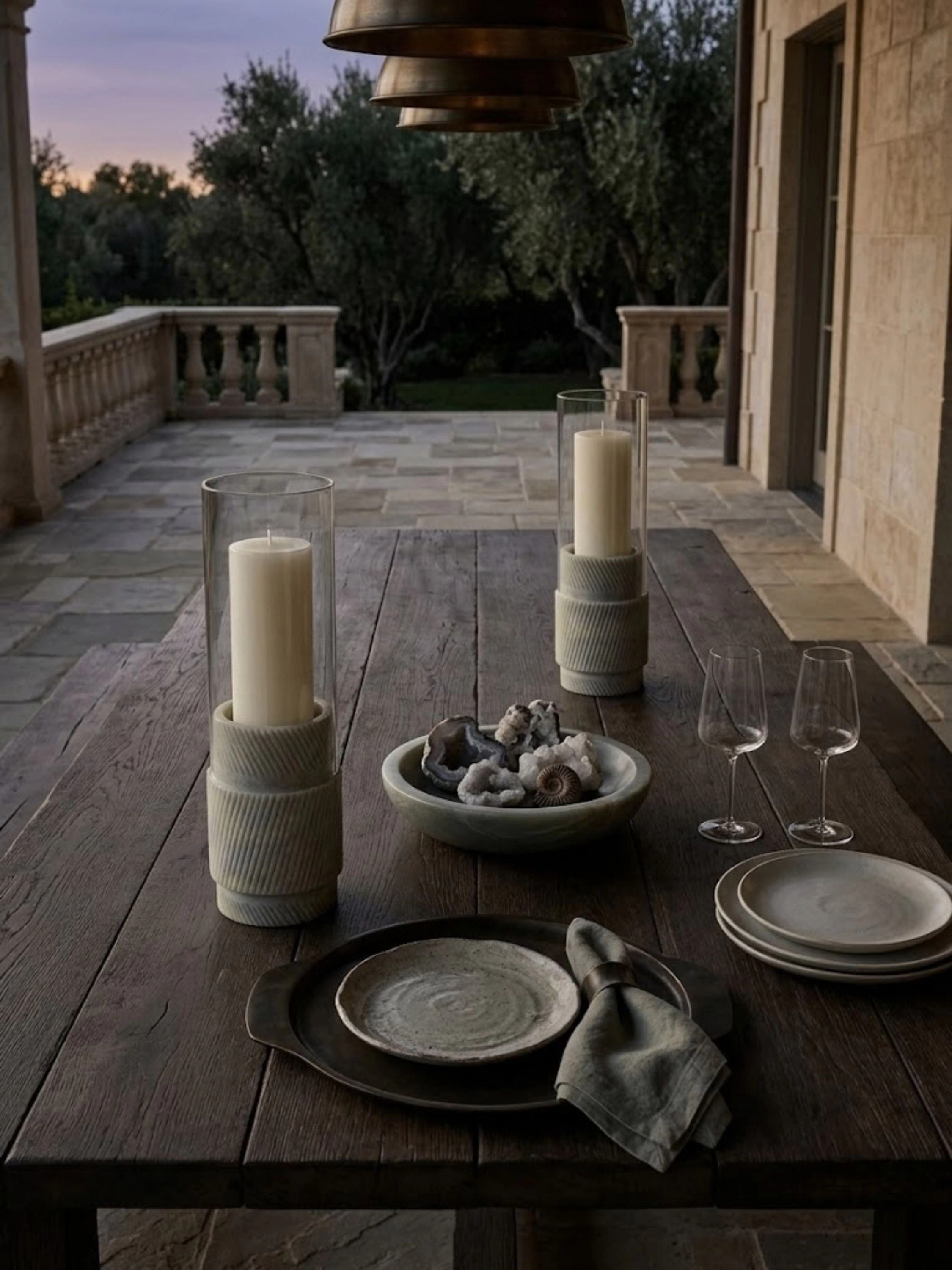 GAURI KOHLI Estonia Onyx Hurricane Candle Holder