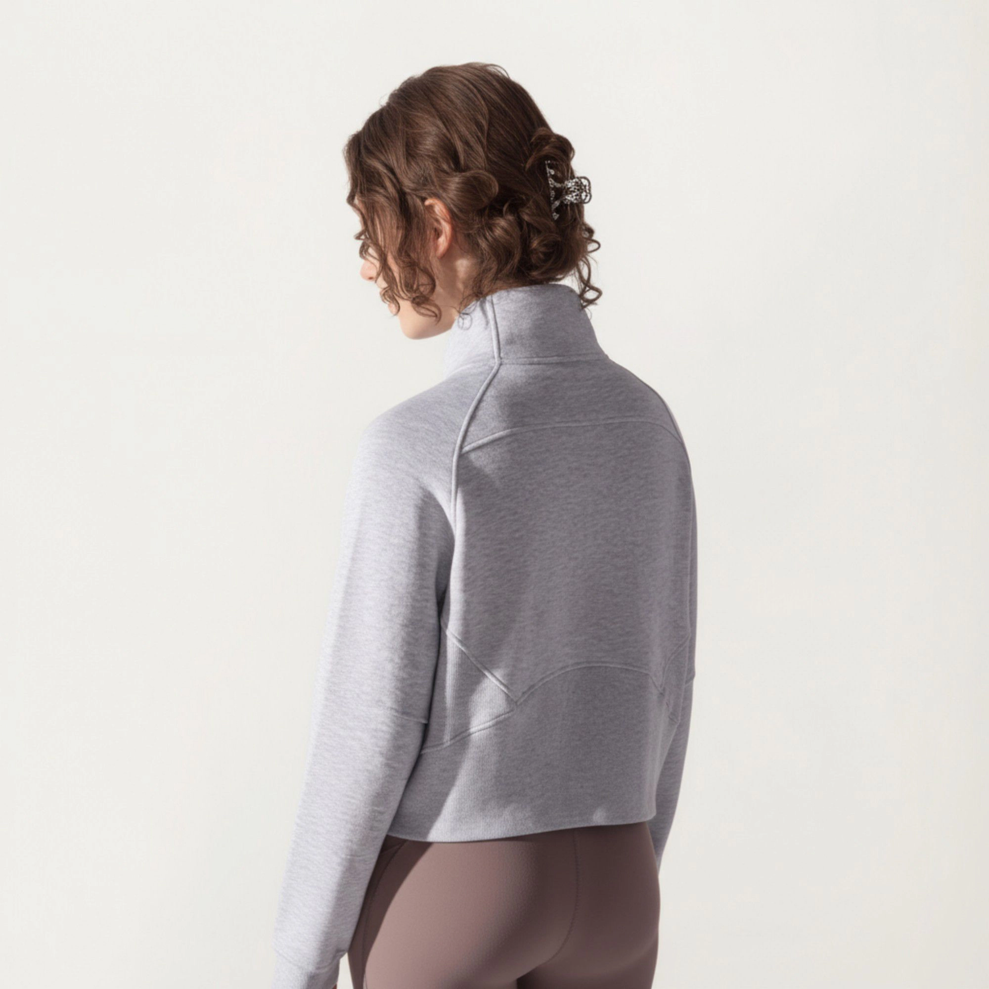 Anna-Kaci Women's Long Sleeve Half-Zip Pullover Sweatshirt with High Collar and Kangaroo Pocket Design