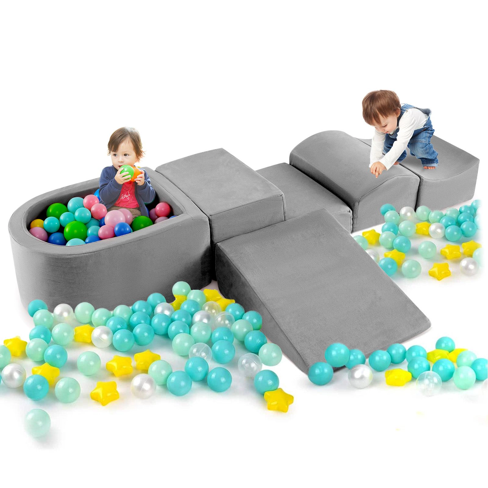 SlickBlue Indoor Foam Playset with Suede Cover for Motor Skill Development
