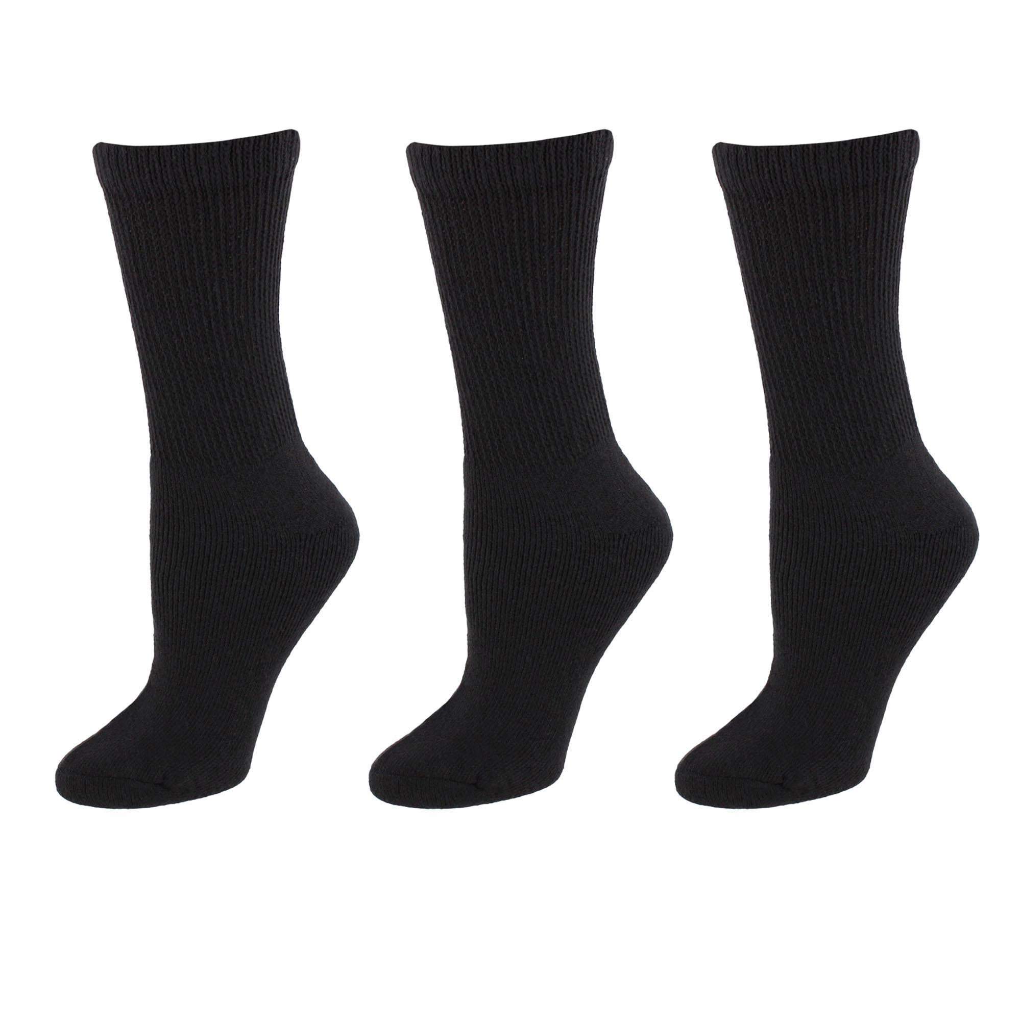 Buruka Women's Crew Comfort Diabetic Socks (3 Pairs)