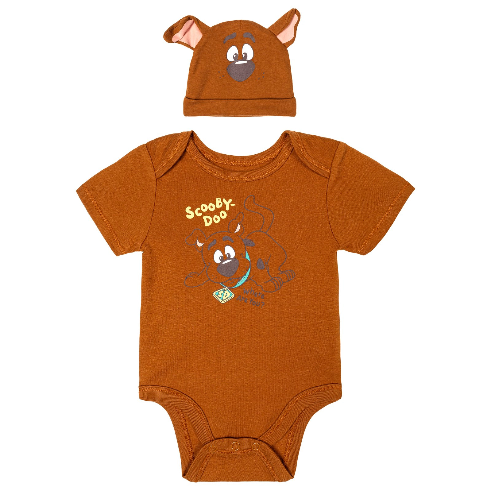 Scooby-Doo Baby Boys' Cosplay Bodysuit and Hat Set