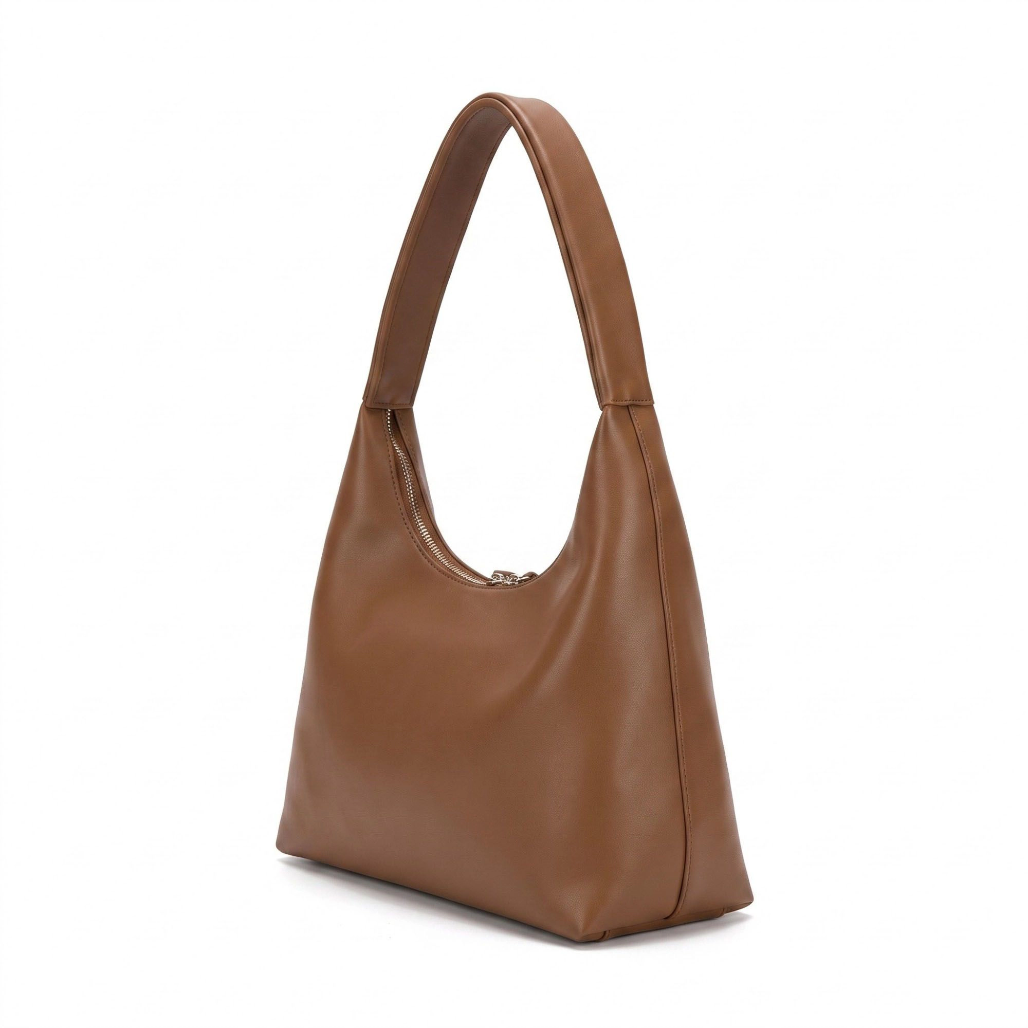 Alilang Women's Large Hobo Shoulder Bag with Double Zipper Closure and Long Curved Handle 10.5x11x4.5in