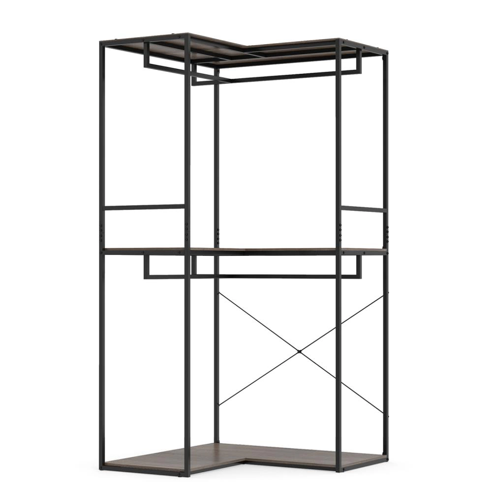 Hivvago 3-Tier Heavy Duty Clothes Rack with 3 Shelves & 2 Hanging Racks