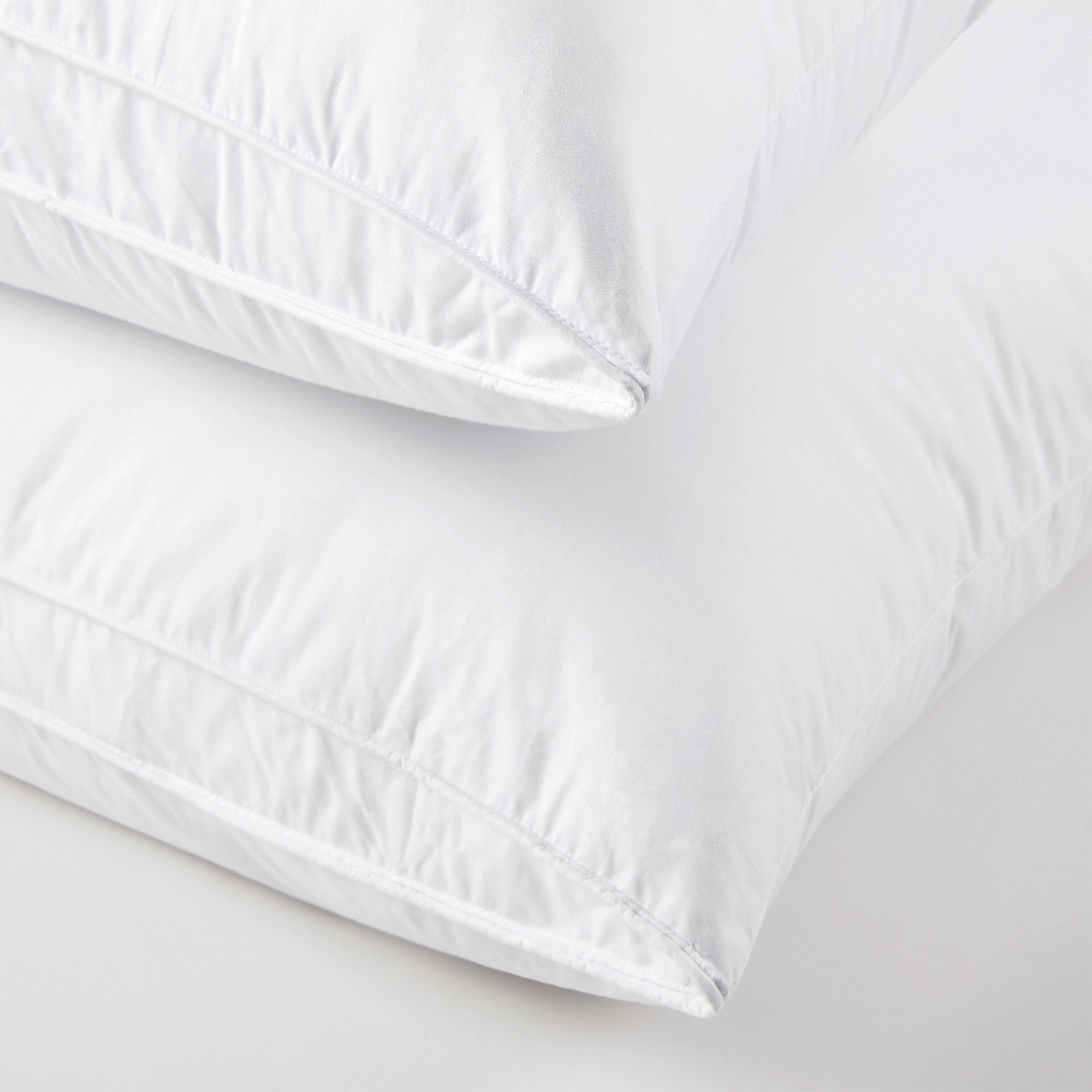 PEACENEST Luxury Goose Feather Gusseted Pillow Set of 2