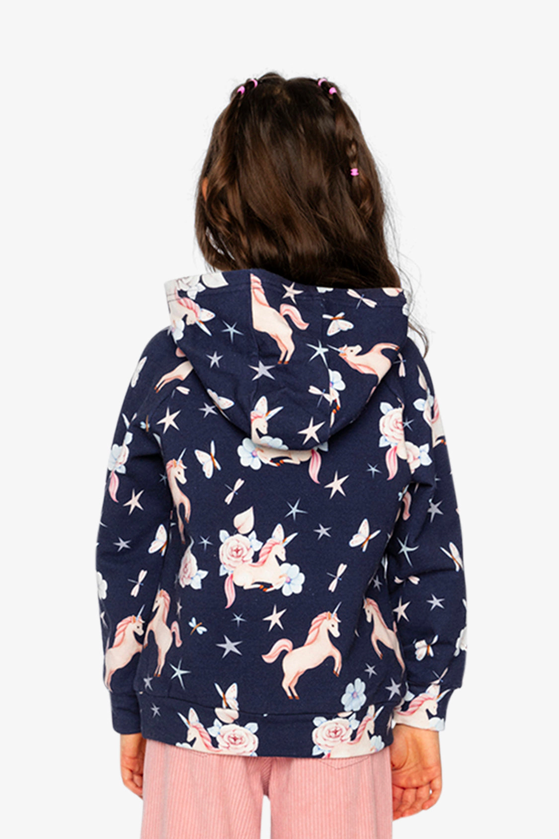 Deux par Girls Unicorn Print Raglan Sleeve Fleece Hoodie