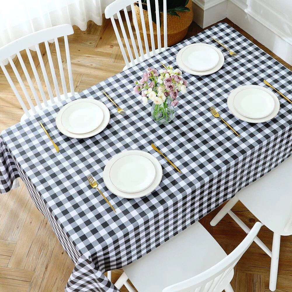 Rocky Peak Living Unisex Waterproof Checkered Vinyl Tablecloth 54 x 78 Inch