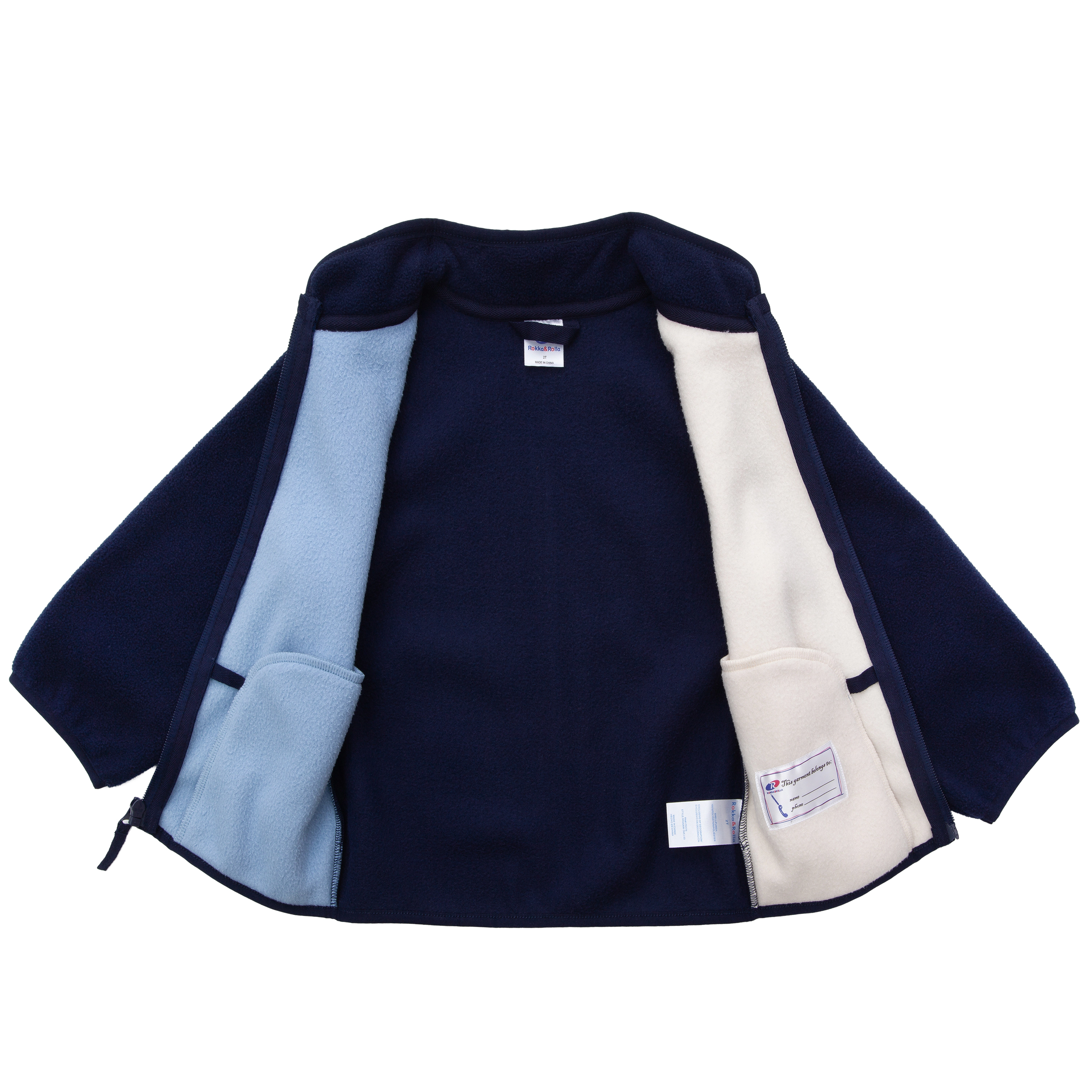 Rokka&Rolla Toddler Fleece Jacket with Stand-Up Collar