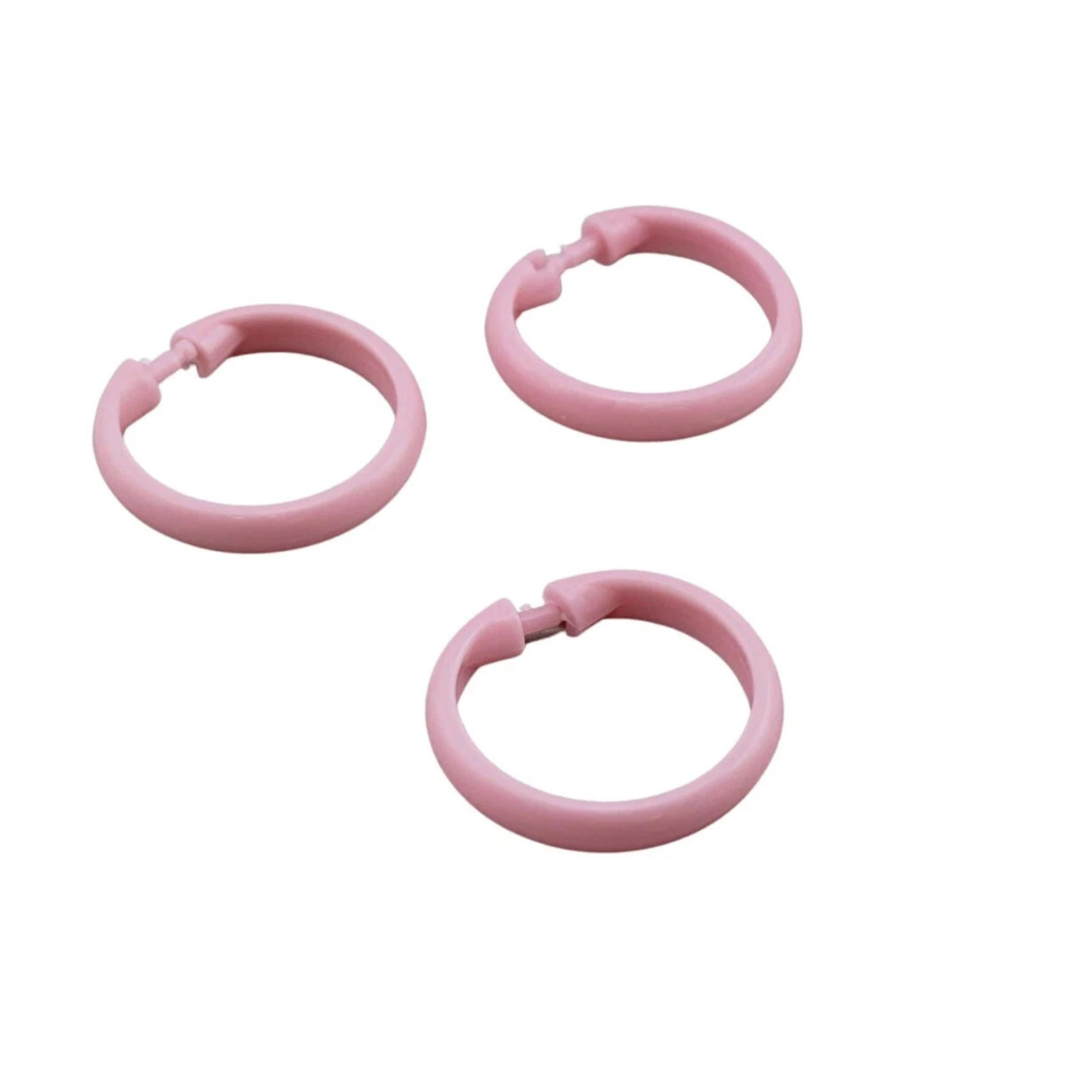 Home Collection 24 Piece Pink Plastic Shower Curtain Hook Set