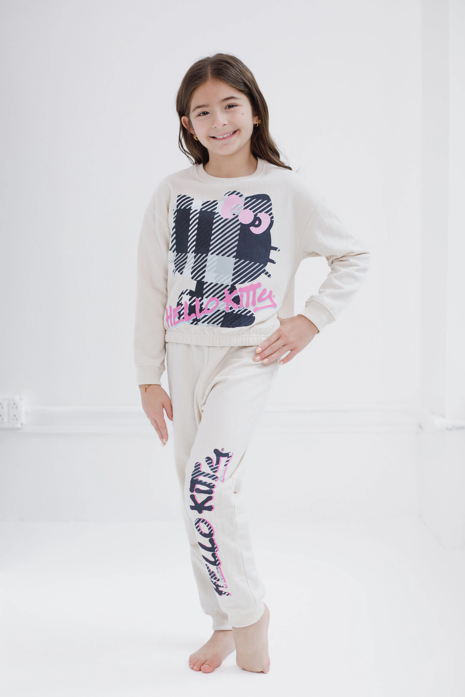 Hello Kitty Girls' Fleece 2-Piece Sweatshirt and Pants Set