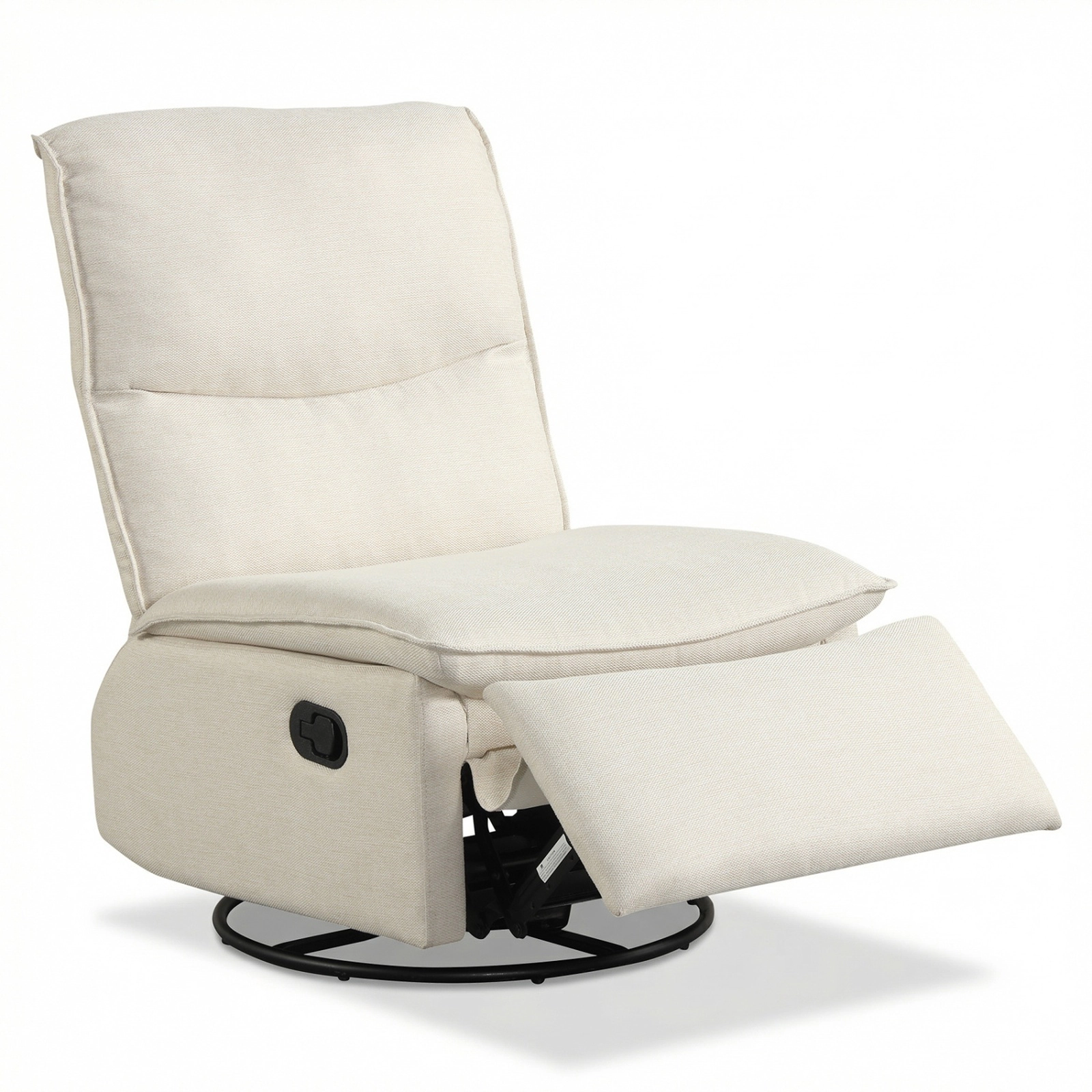 SUGIFT 360° Swivel Rocking Recliner Chair with Side Lever and Cushioned Back 330-lb Capacity Beige