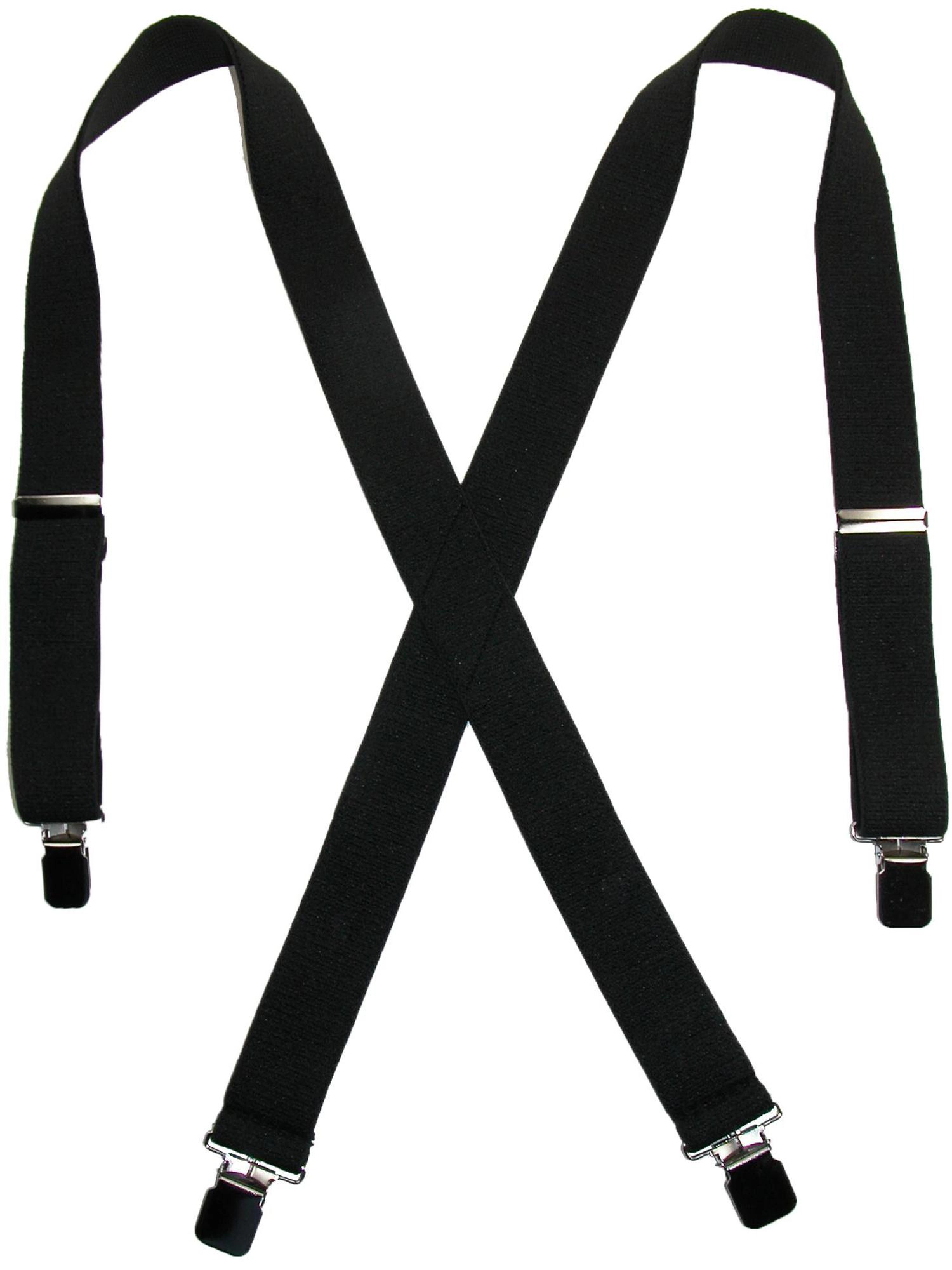 CTM Men's Terry Casual Elastic Clip-End 1 1/2 Inch Suspenders