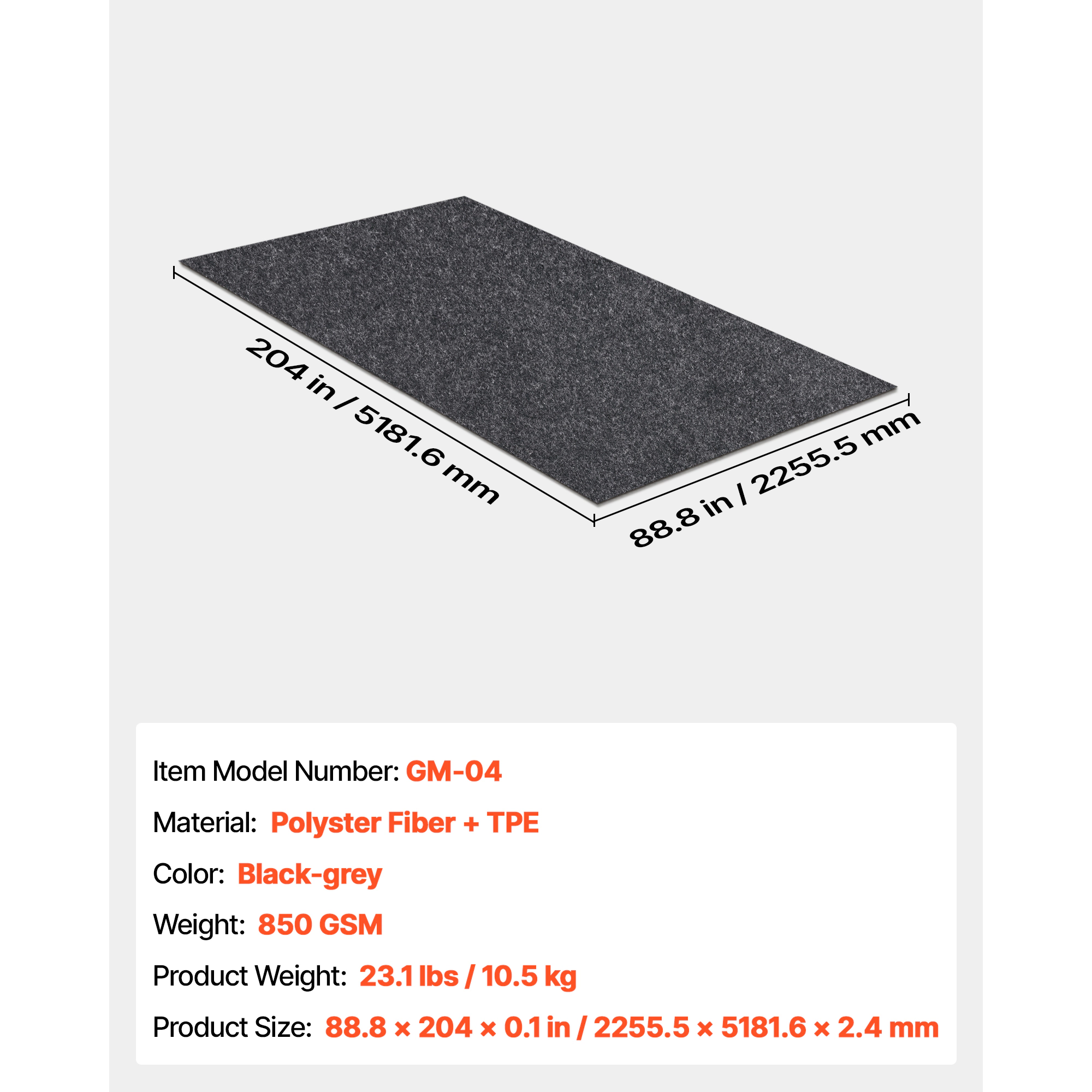 HONGGE Heavy Duty Garage Floor Mat Waterproof from Mud, Oil, and Water Containment