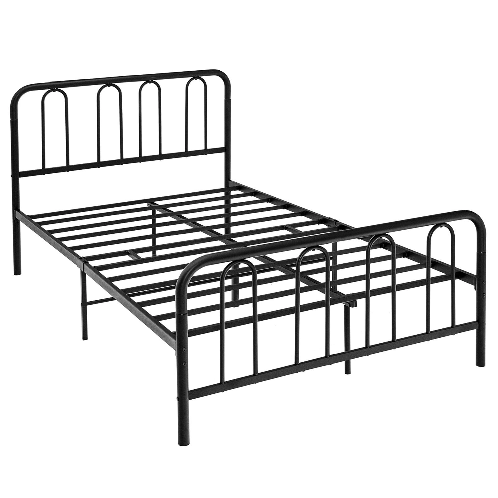 SUGIFT Full Size 660-lb Bed Capacity Metal Bed Frame with Headboard and Footboard 78.5-in L 55.5-in W Black