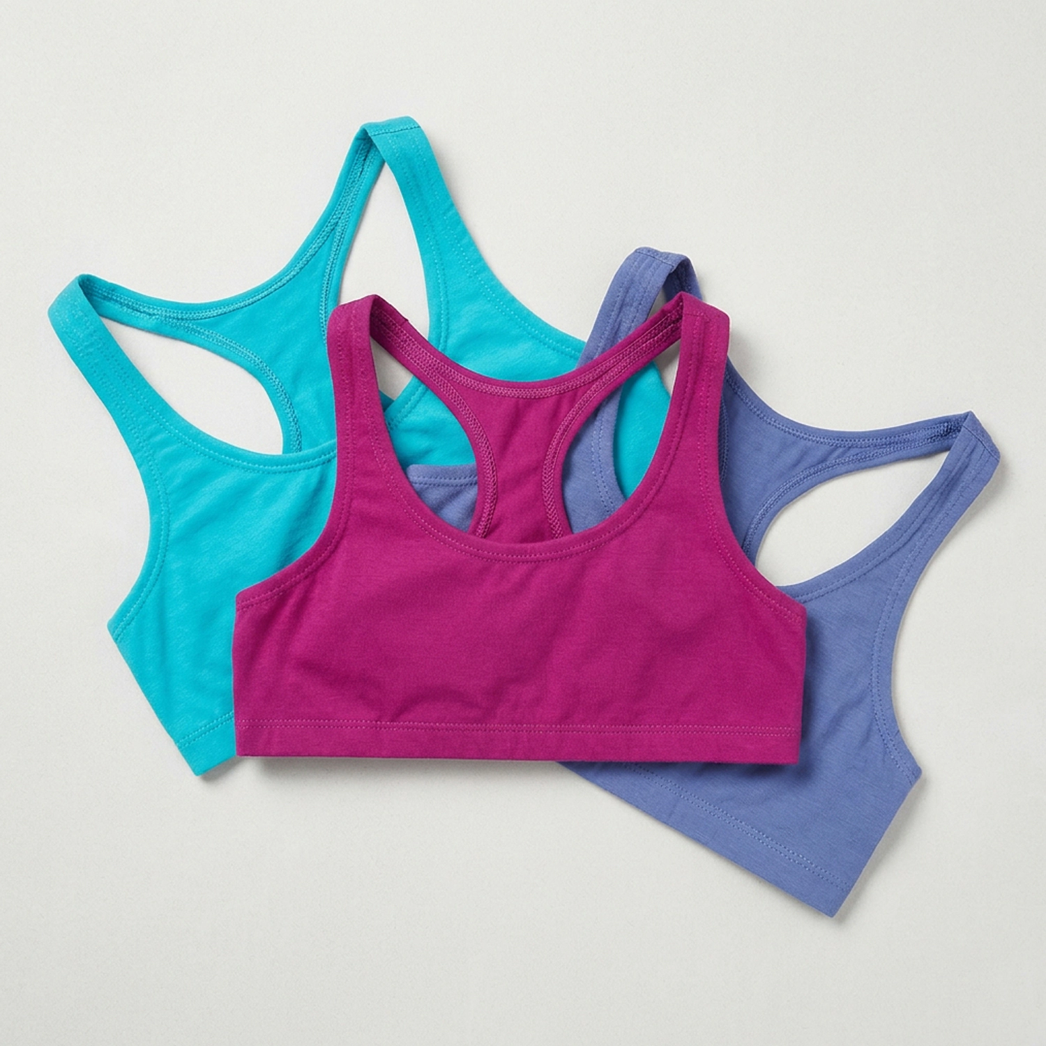 Mightly Girls Organic Cotton Racerback Sports Bra 3-pack