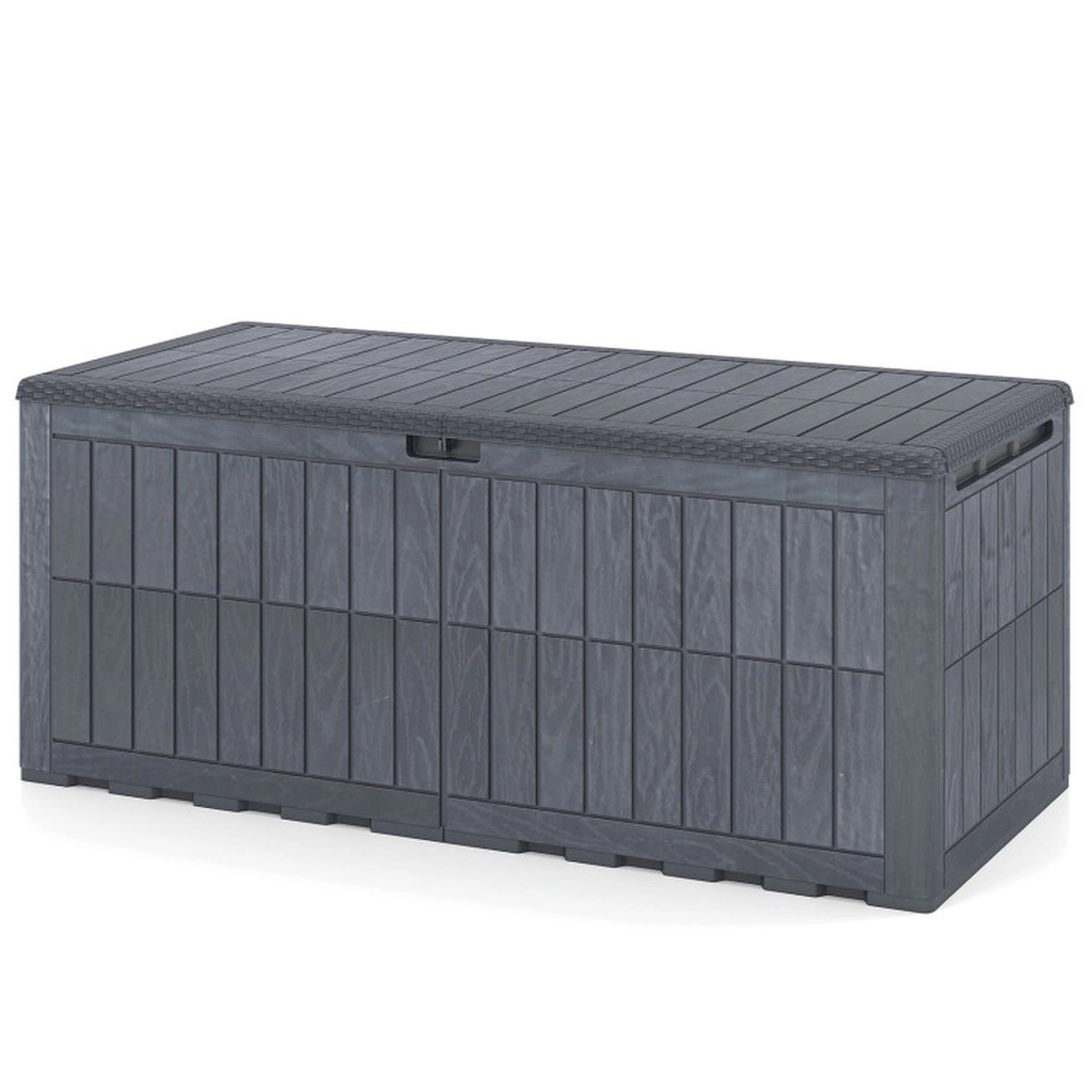 SUGIFT 180 Gal Outdoor Deck Box All-Weather Lockable Storage Bin with Lid and Handles 620-lb Seating Capacity Gray