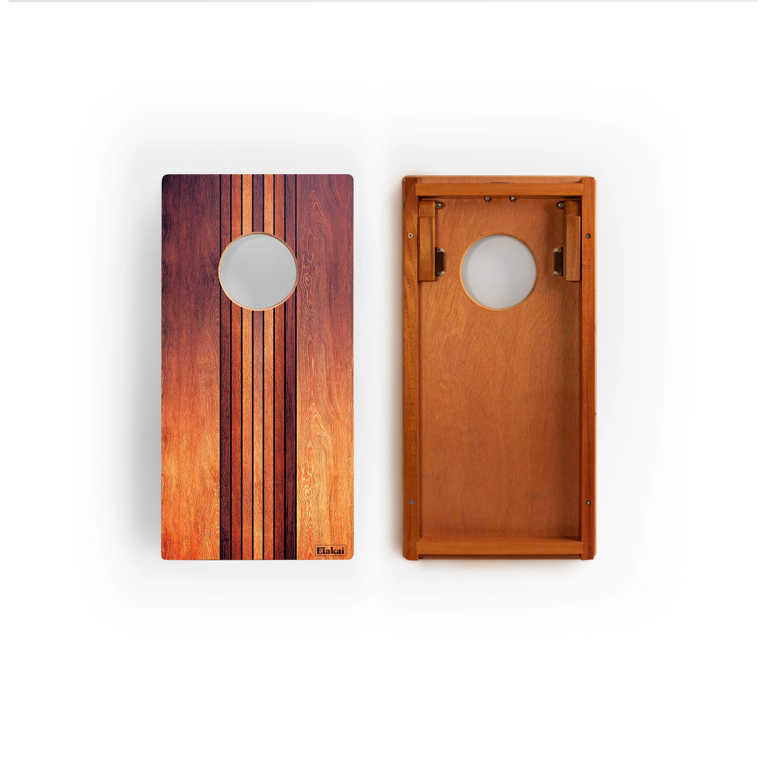Elakai 1ft x 2ft Retro Woody Mahogany Pathfinder Cornhole Board Set