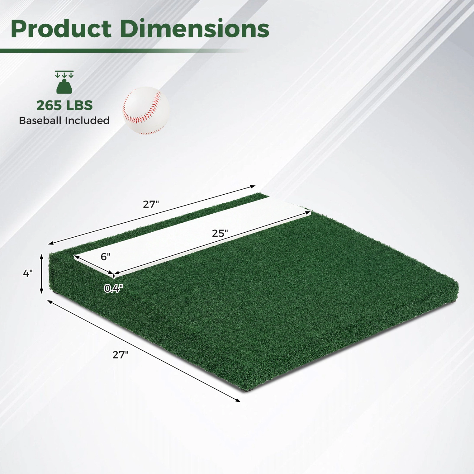 SUGIFT Portable Baseball Pitching Mound Green with EVA Plate and Carry Handle