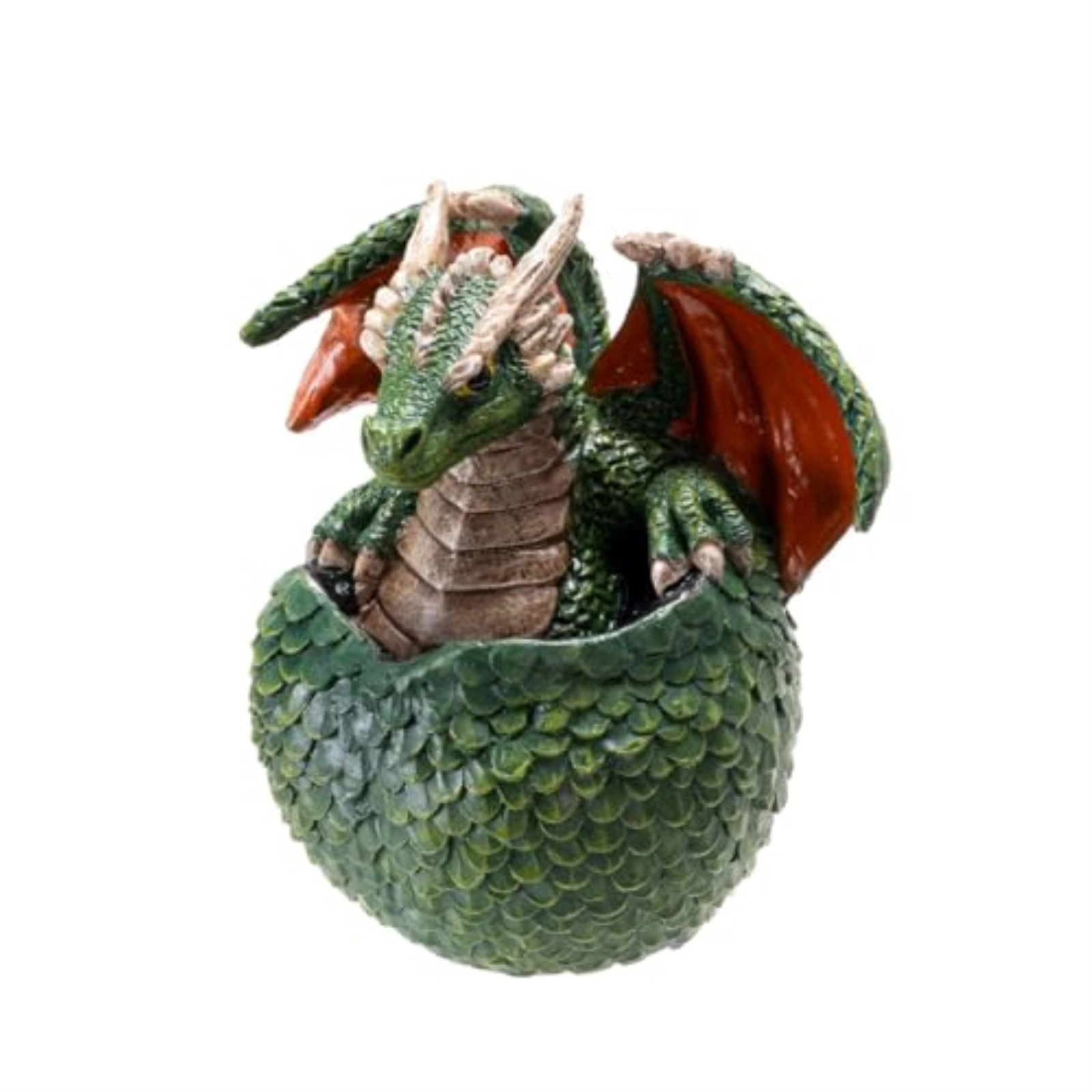 Pacific Giftware Green Dragon Hatchling Figurine Adorable Baby Dragon Emerging from Egg Fantasy Resin Sculpture 3.54 inch Tall