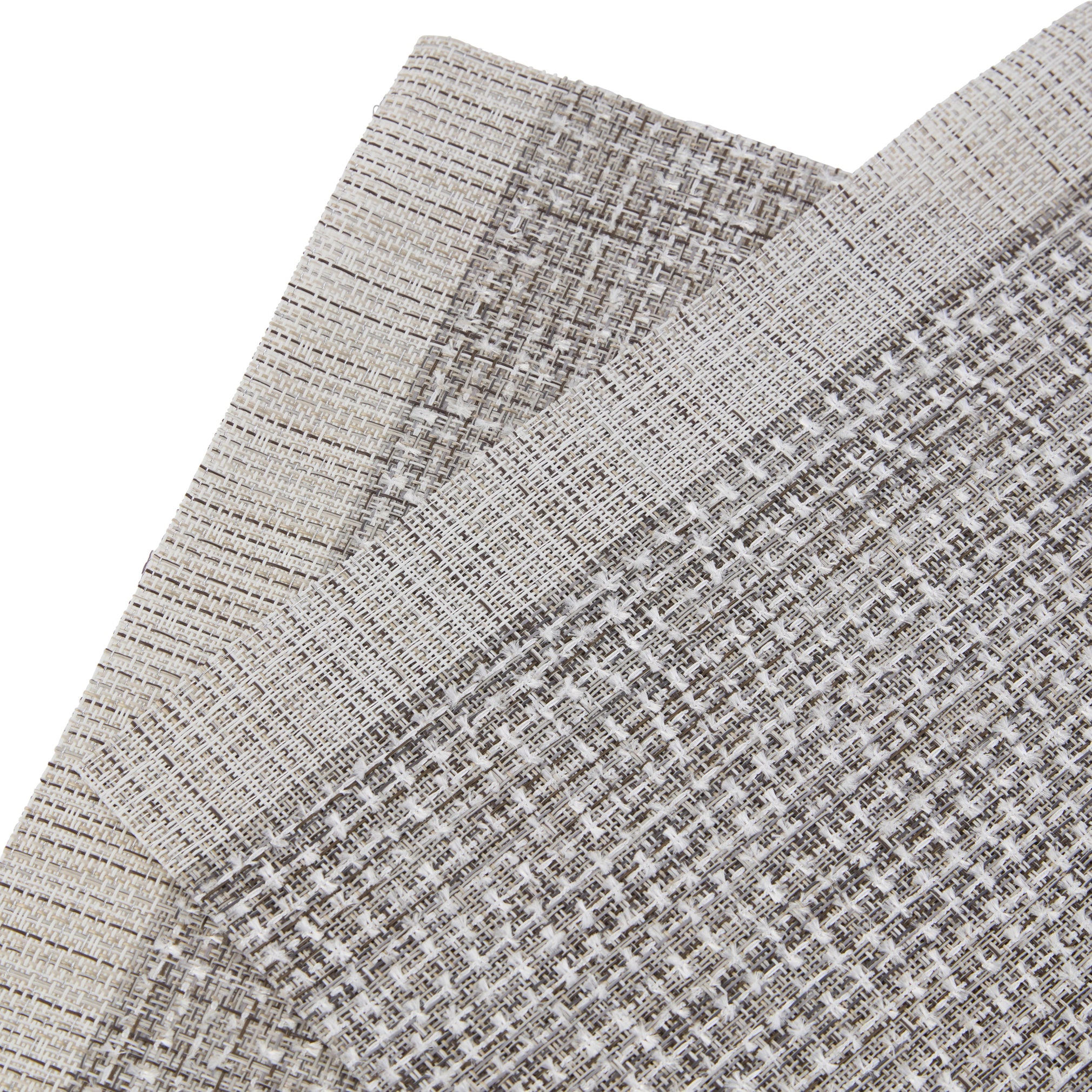Dainty Home Knoteted Border Boucle Woven Vinyl Reversible Rectangular 13" x 19" Placemat Set of 6