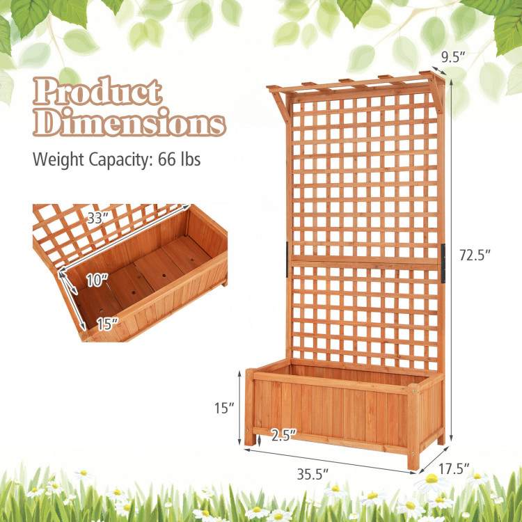 Hivvago Raised Garden Bed with Trellis and Hanging Roof