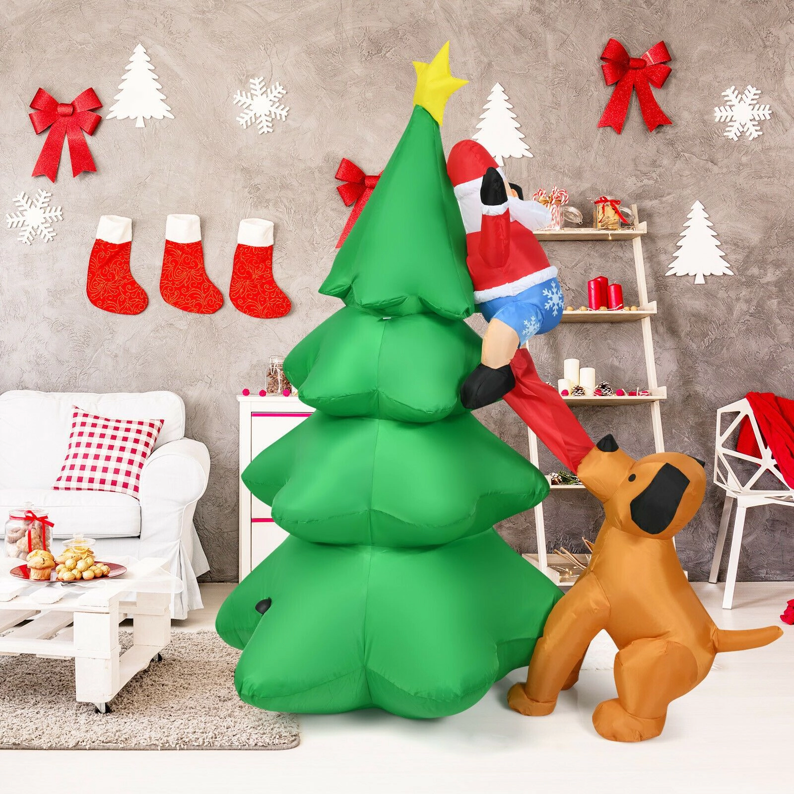SlickBlue Unisex 6.5 Feet Lighted Inflatable Christmas Tree Decor