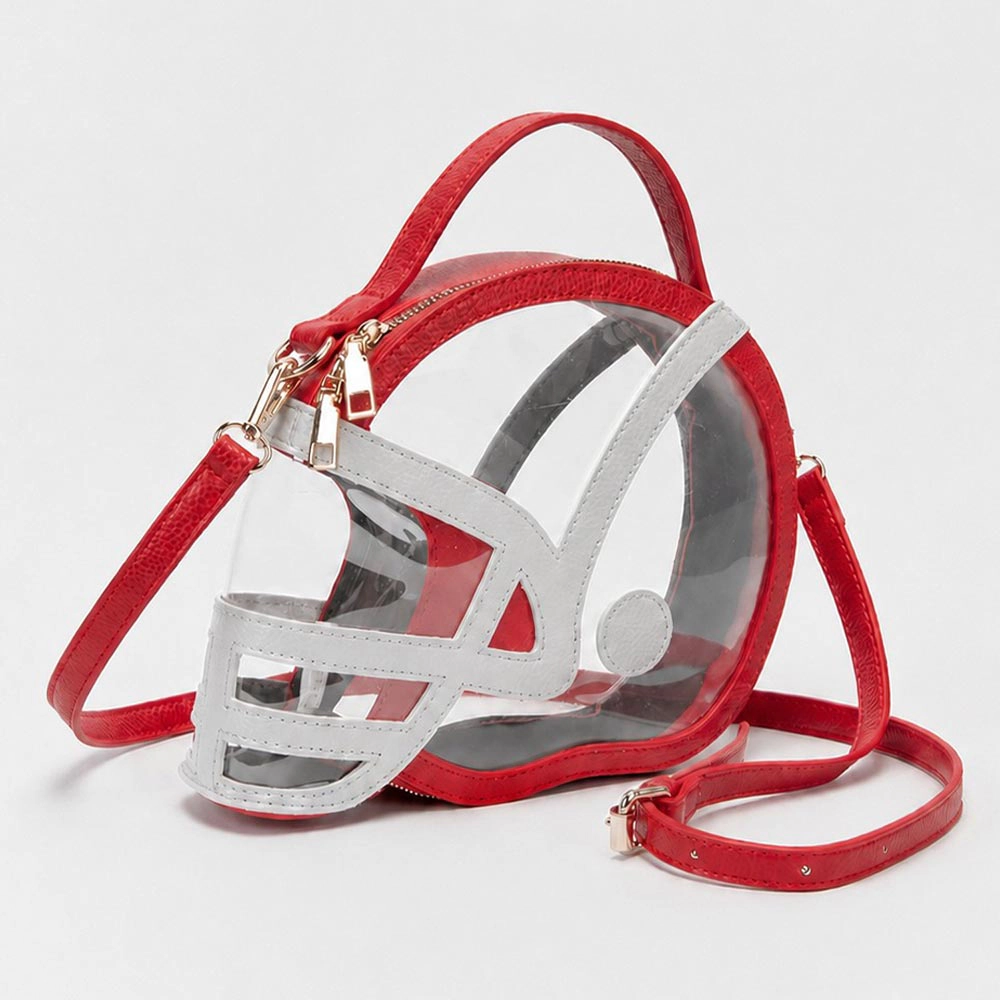 Fashnzfab Transparent Gameday Football Helmet Shaped Crossbody Hand Bag