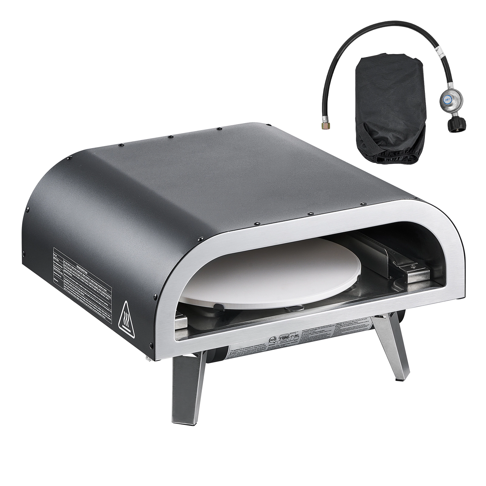 HONGGE Outdoor Pizza Oven, Propane Gas Pizza Maker, Portable Pizza-Cooker with Thickened Pizza-Stone, Carry Bag