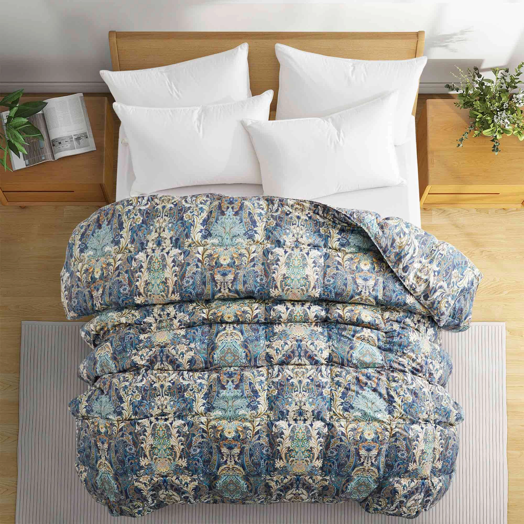 PEACENEST Printed Feather Fiber Comforter All Season Soft Duvet Insert
