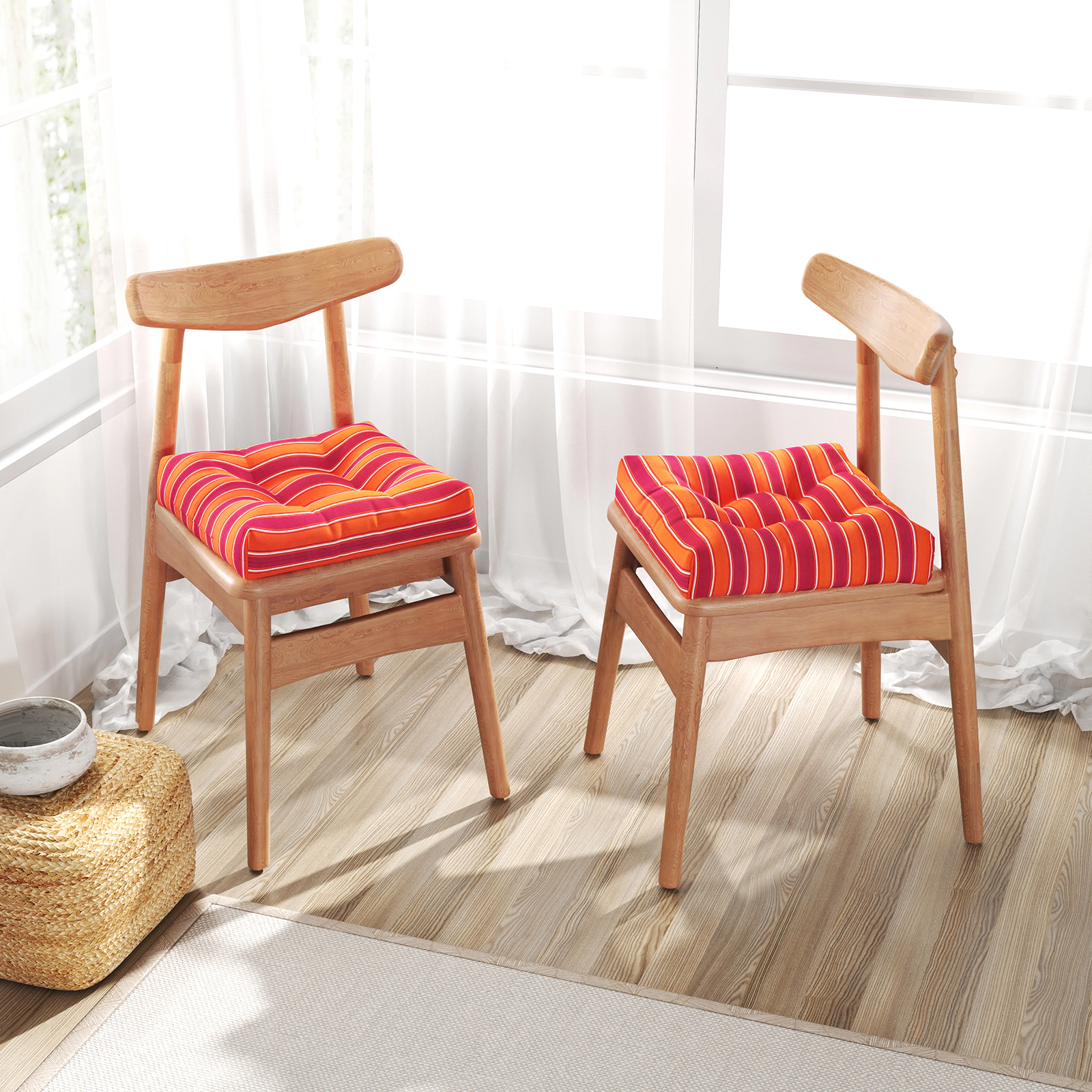 SlickBlue Square Patio Furniture Seat Cushions with Cotton Filling