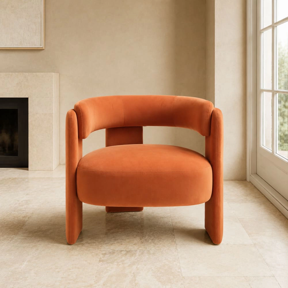 GOODSILO Modern Upholstered Accent Chair Solid Frame