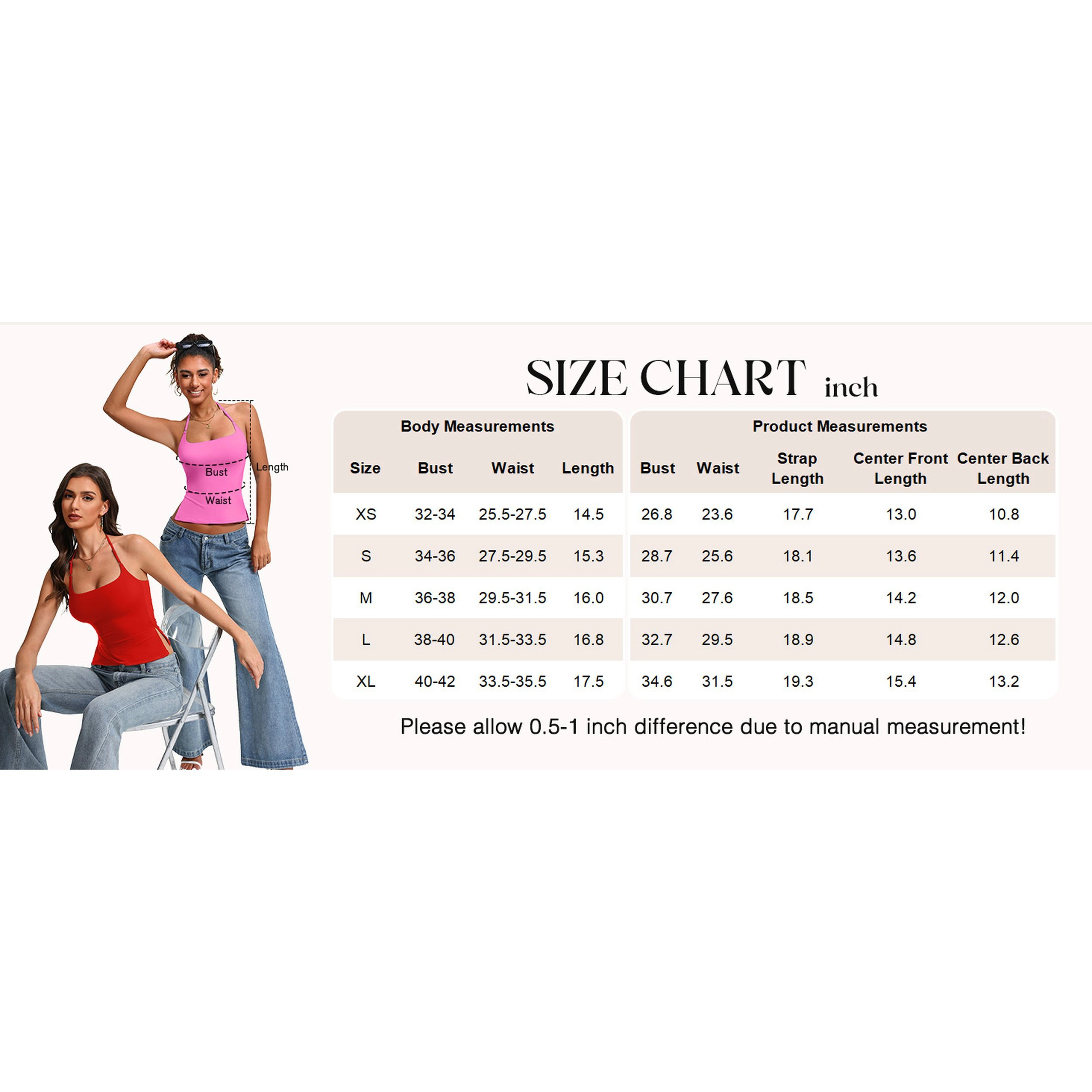 Avidlove Women's Halter Side Split Backless Double Lined Crop Tank Top