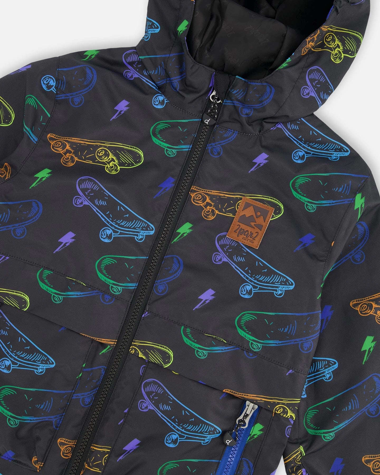 Deux par Deux Boys Mid-Season Jacket Printed Skateboards